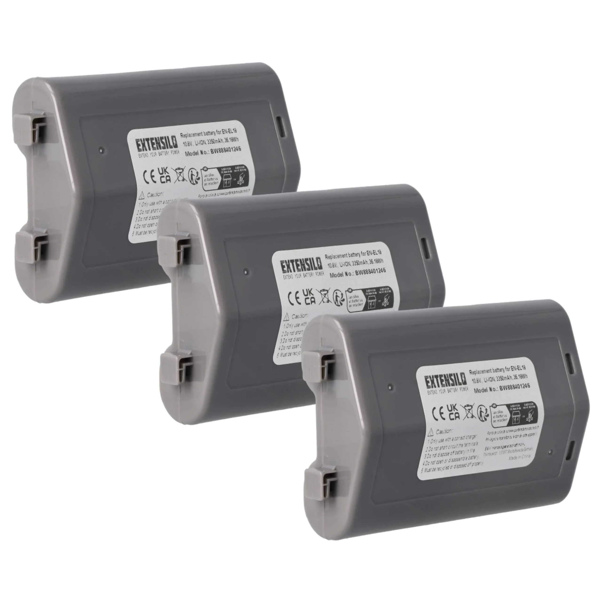 3x Batteries remplace Nikon EN-EL18 pour appareil photo Nikon- 3350mAh 10,8V Li-ion