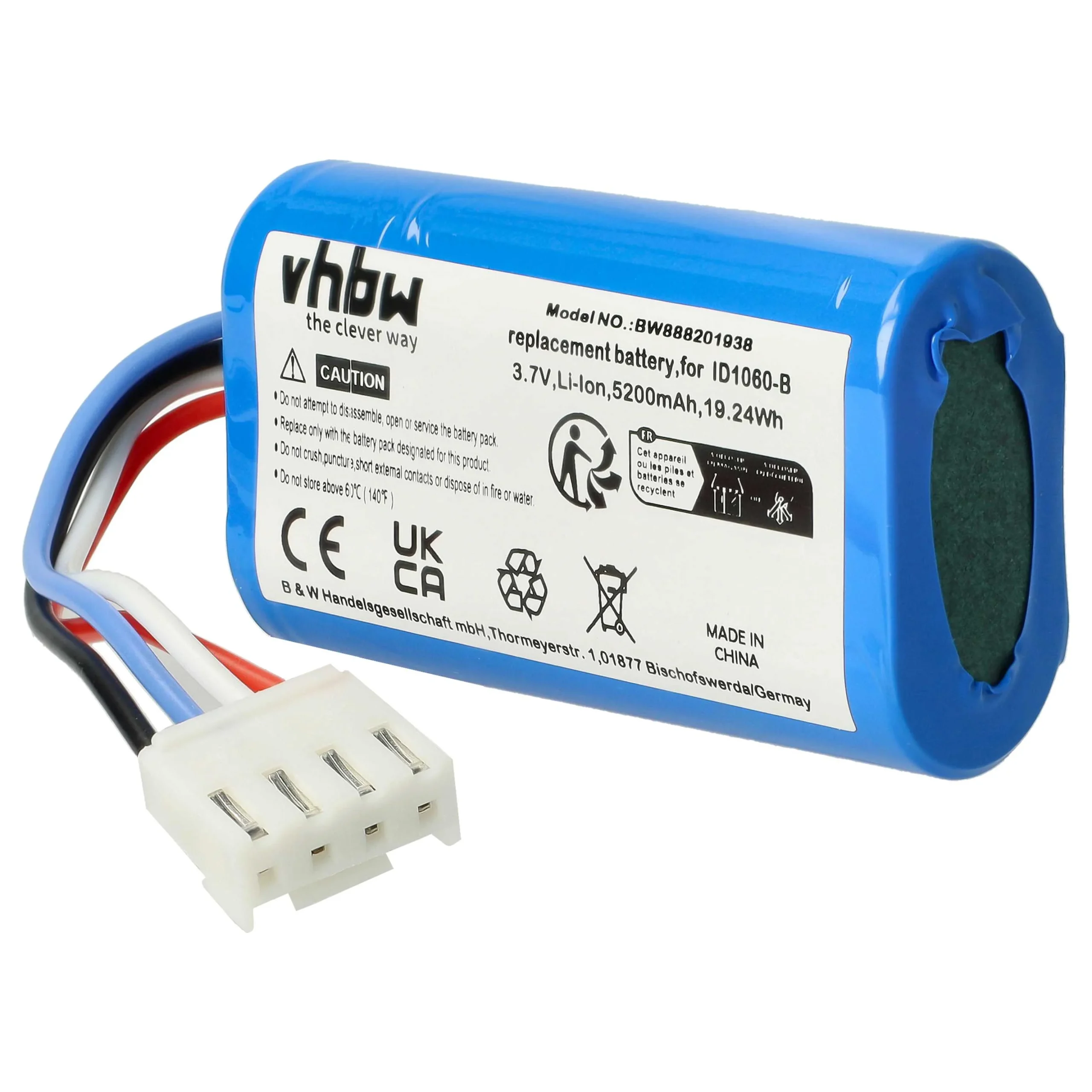 Batterie remplace JBL 1INR19/66-2, 49-364800-1BAT2-A, GSP-1S2P-F6D enceinte JBL - 5200mAh 3,7V Li-ion