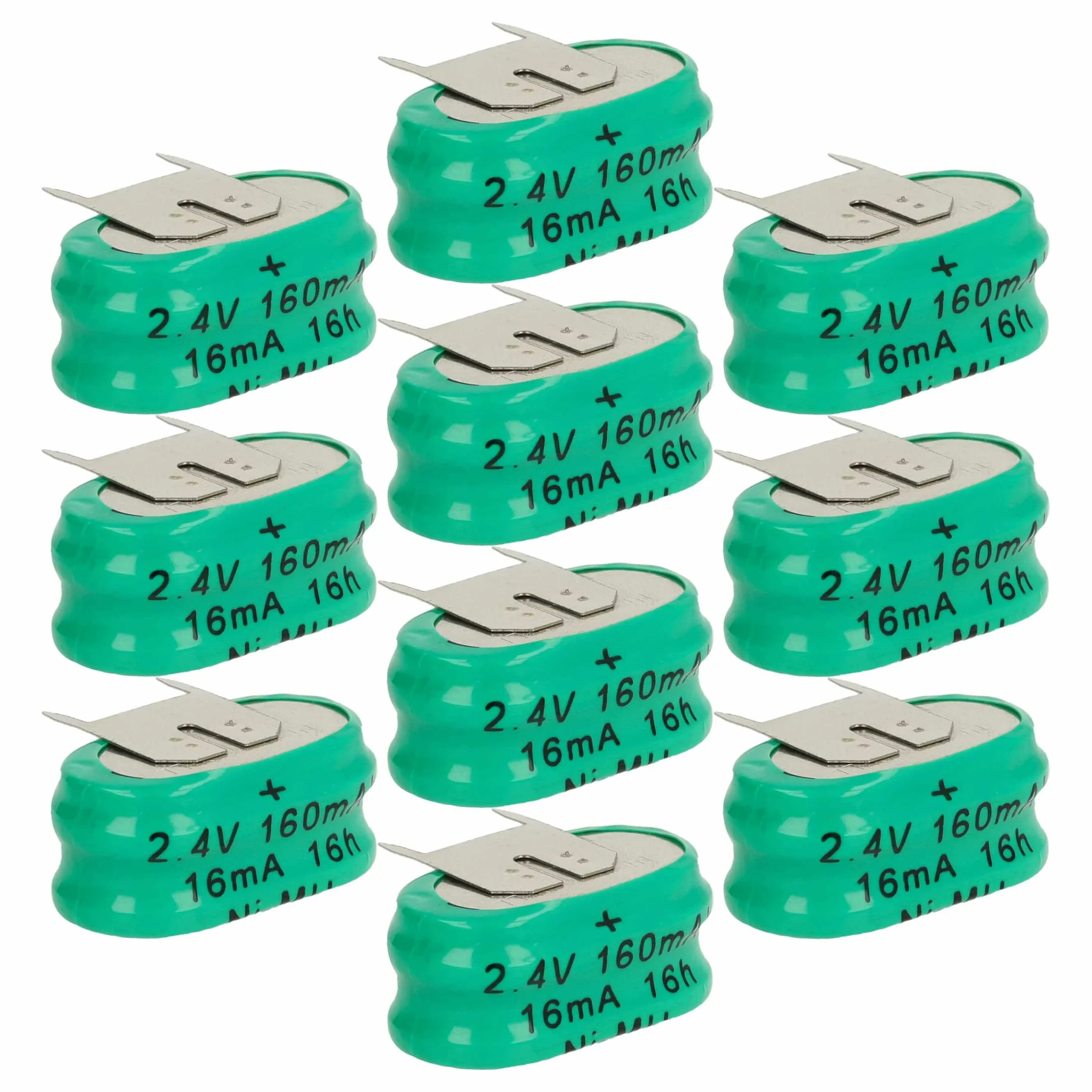 10x Piles bouton de type 2/V150H pour le modélisme et autres - 150mAh 2,4V NiMH