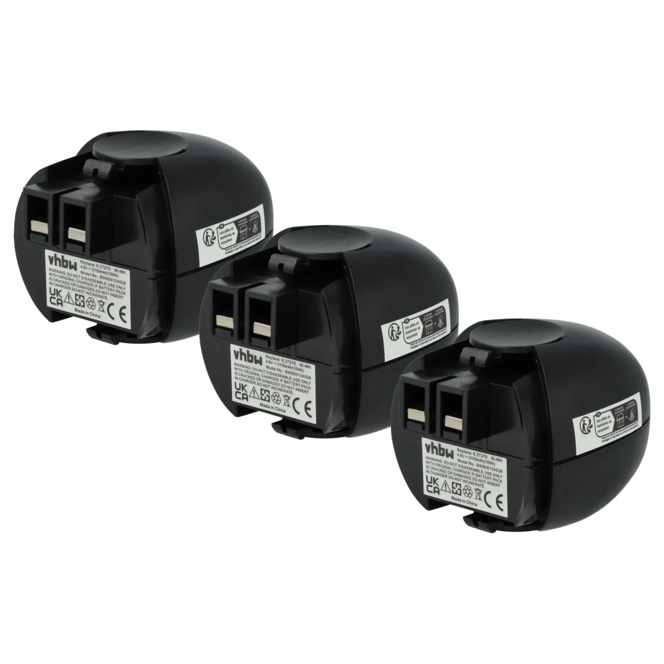 Batterie (3 pcs.) remplace 6.27270, 6.27271, 6.27273, 6.31858 outil électrique Würth - 2,1Ah 4,8V NiMH
