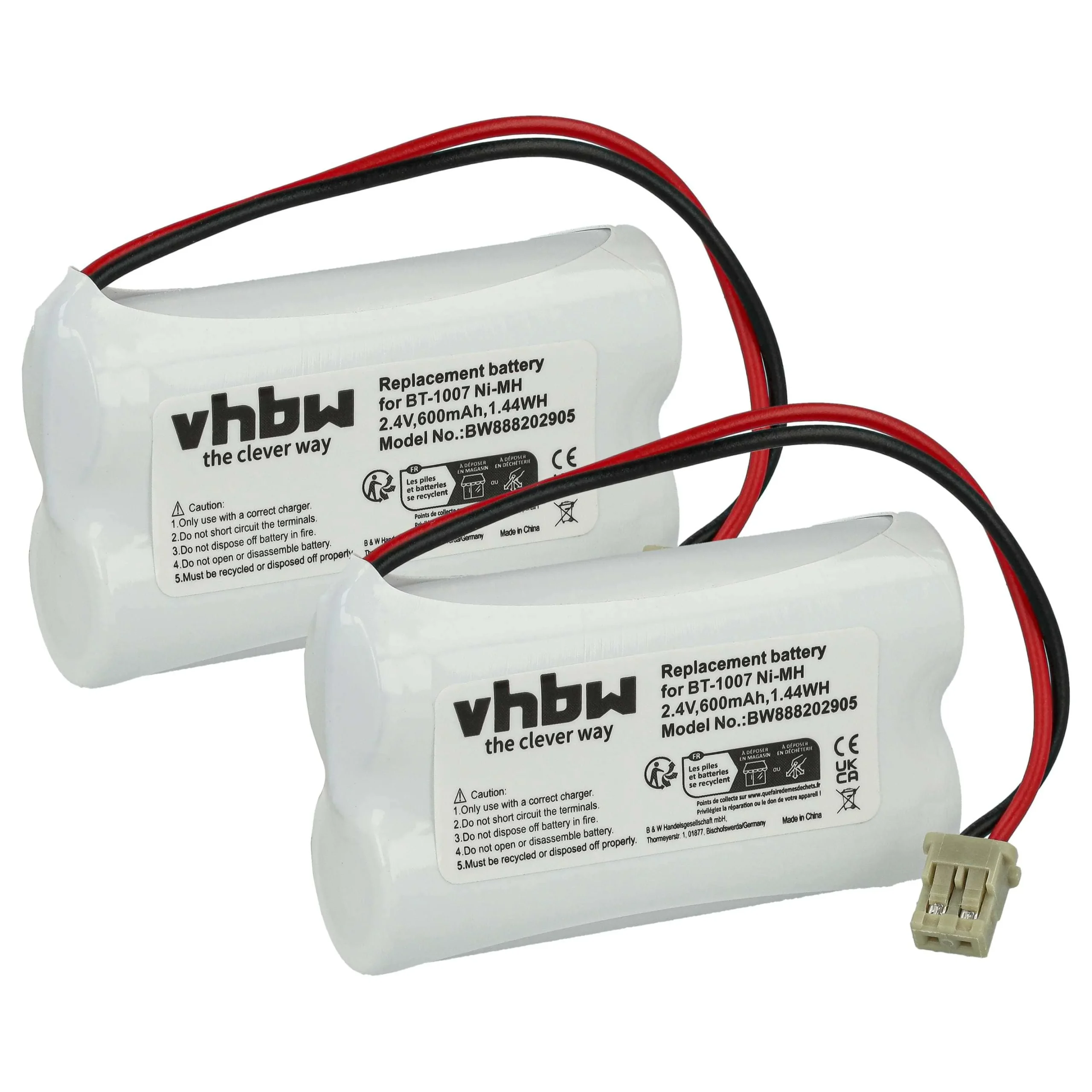2x Batteries remplace Memorex BP-904, BT-904 pour téléphone GP - 600mAh 2,4V NiMH