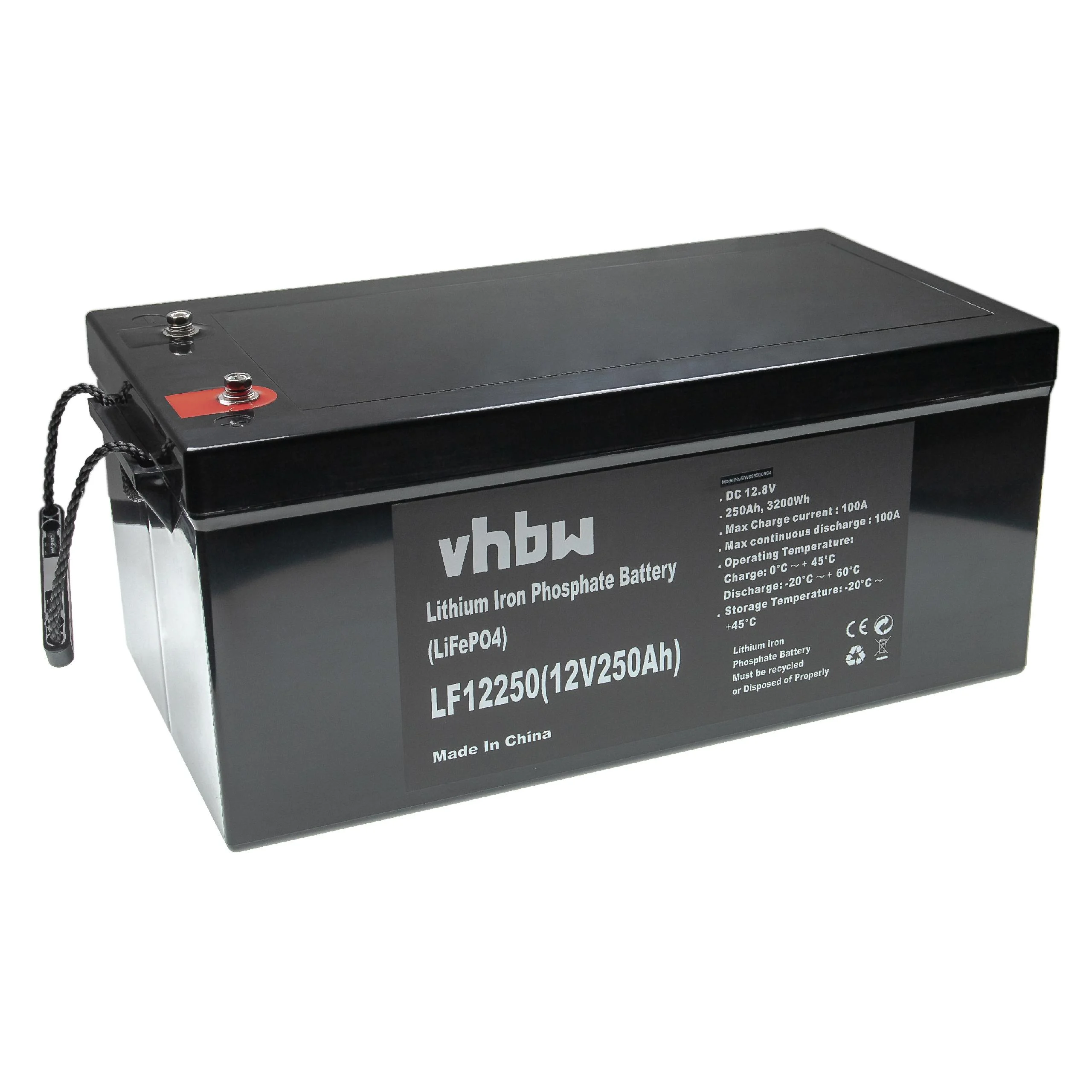Batterie de bord pour caravane, bateau, camping car, panneau solaire - 250Ah 12,8V LiFePO4
