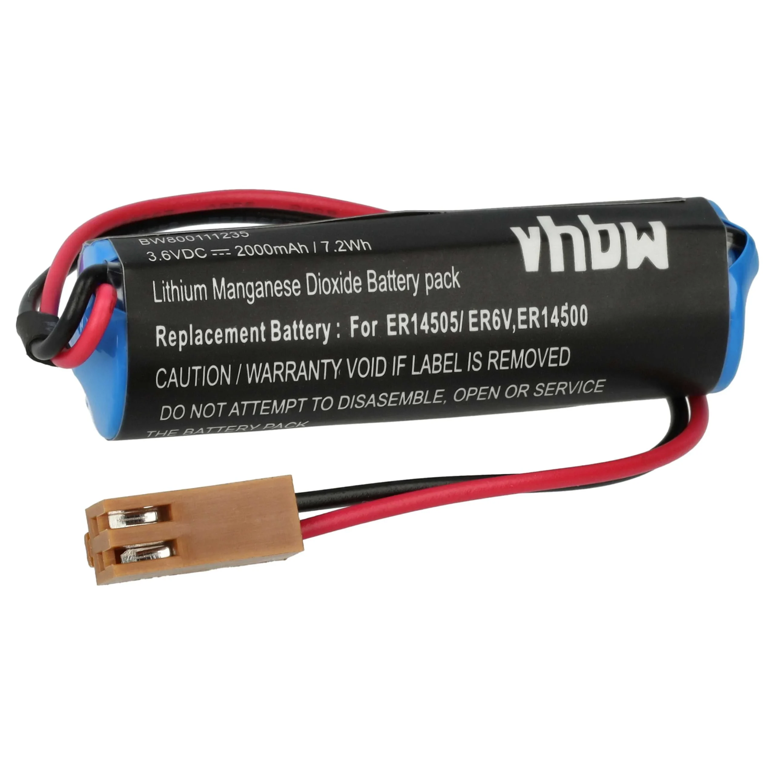 Pile remplace Toshiba ER6V, ER14500 outil de mesure Mitsubishi - 2000mAh 3,6V Li-MnO2