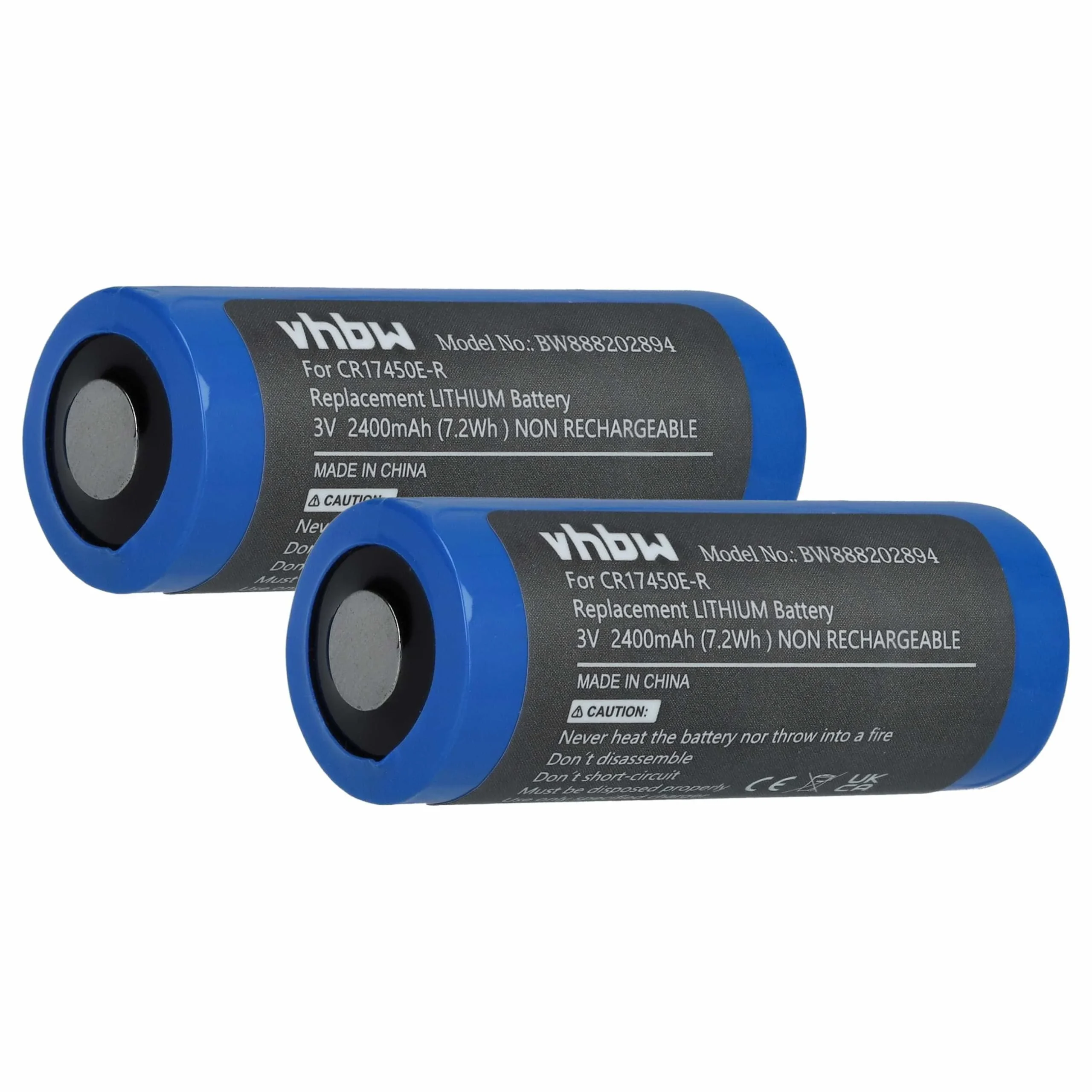 Pile (2 pcs.) remplace CR17450E-R - 2400mAh 3V lithium