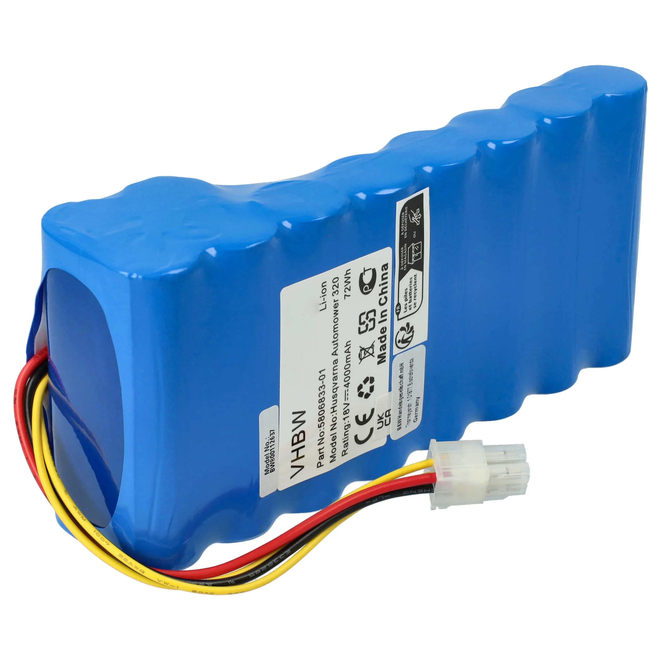 Bloc de batteries remplace Husqvarna 5806833-02, 5806833-01 pour outil de jardinage - 4000mAh 18V Li-ion