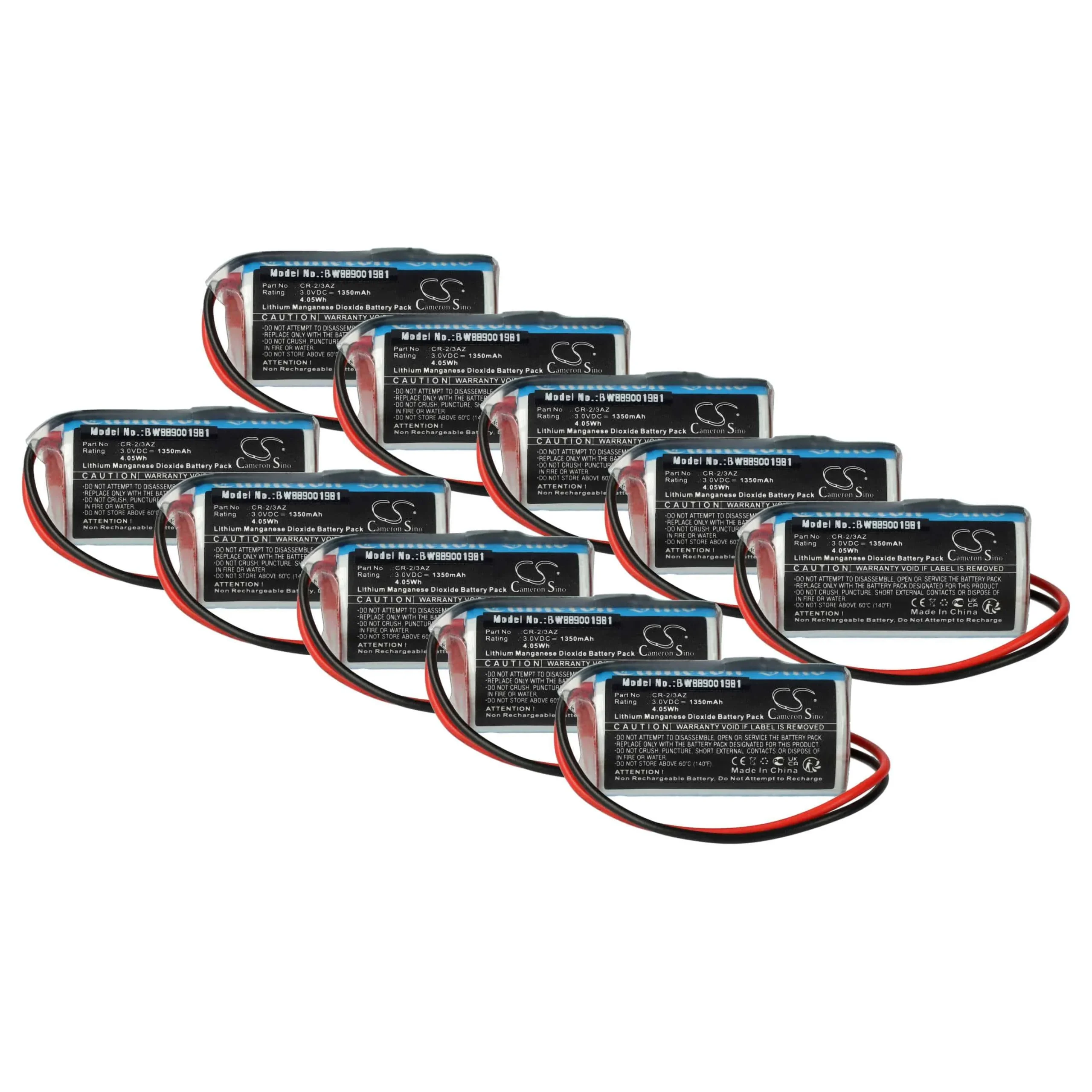 10x Piles remplace Verisure CR-2/3AZ pour centrale d'alarme ENiQ - 1350mAh 3V Li-MnO2