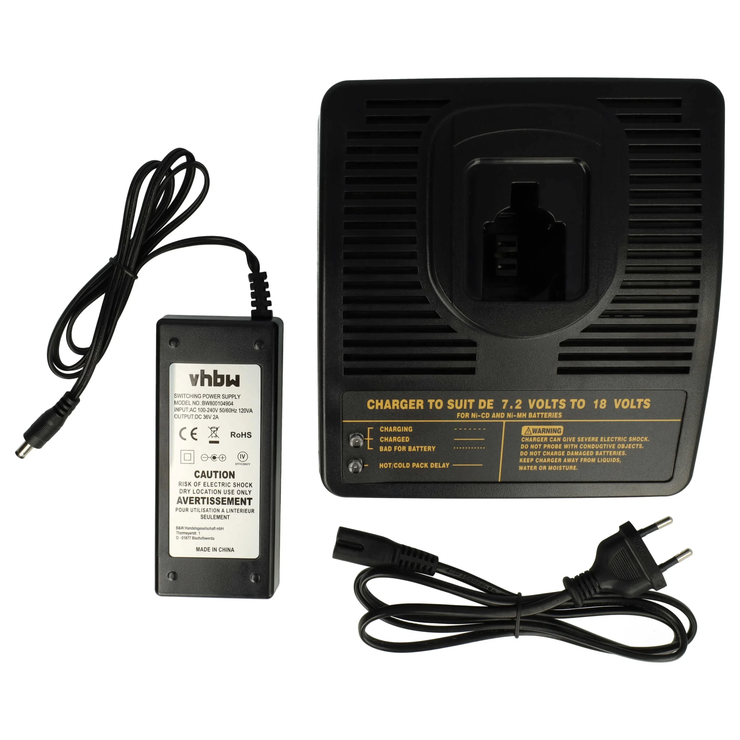 Chargeur remplace Dewalt DE 9116, DE9116 pour batterie d'outil électrique trottinette - Ni-Cd, NiMH, 1,5A
