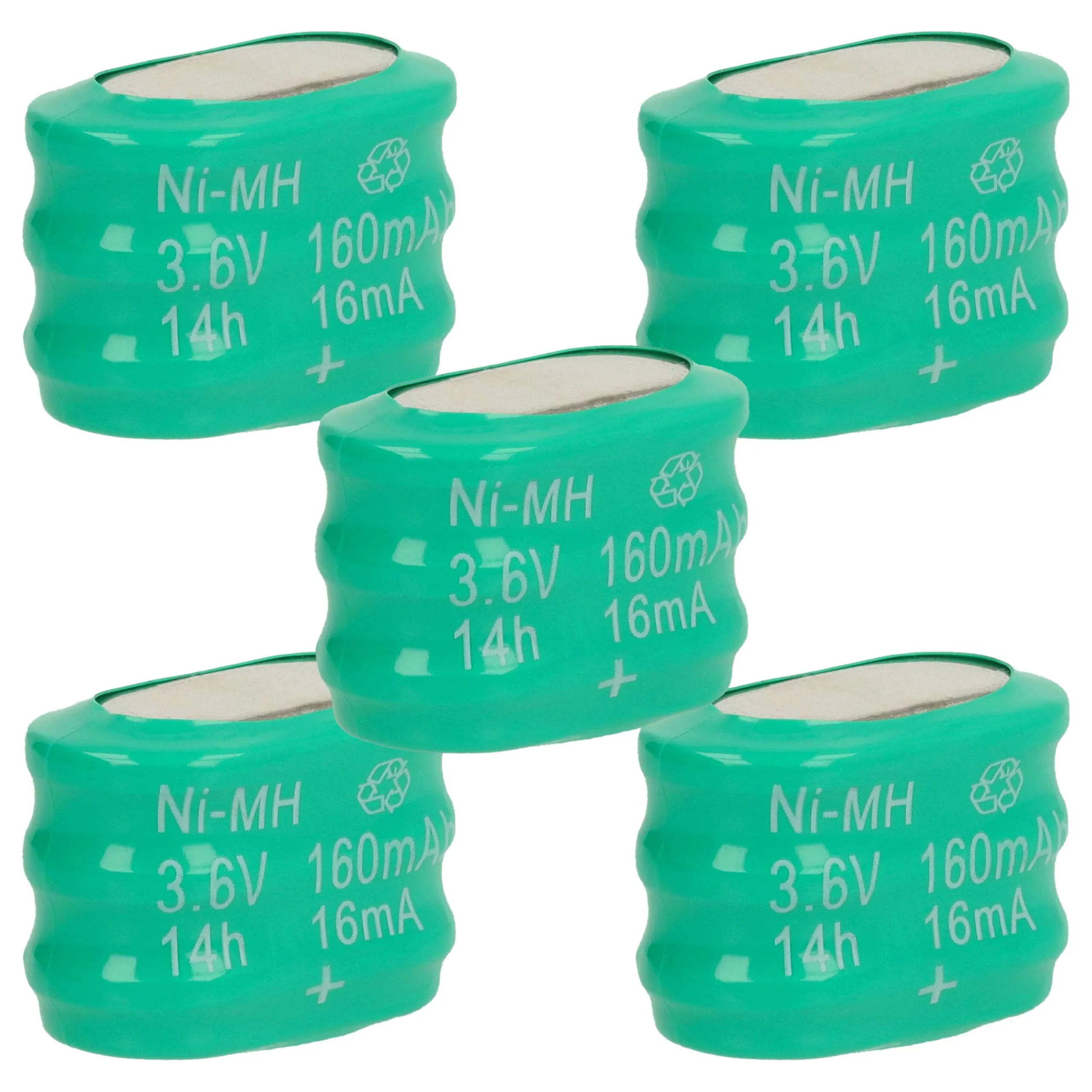 5x Piles bouton de type 3/V150H pour le modélisme et autres - 150mAh 3,6V NiMH