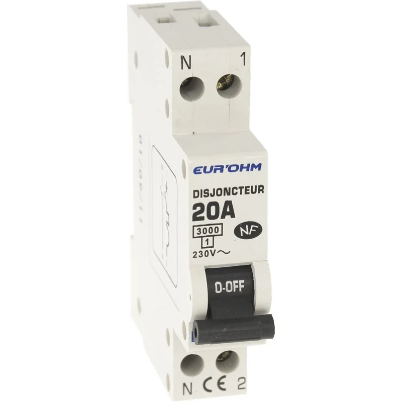 EUROHM Disjoncteur 20A Ph+N courbe C 3kA 230V, 20020 - Promos