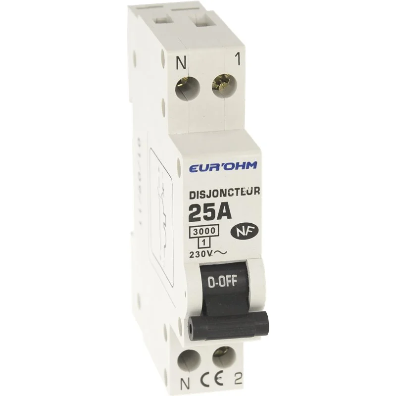 EUROHM Disjoncteur 25A Ph+N courbe C 3kA 230V, 20025 - Promos