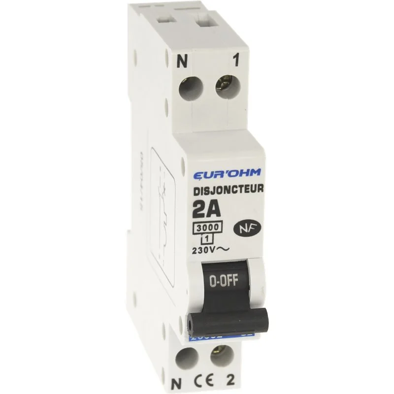 EUROHM Disjoncteur 2A Ph+N courbe C 3kA 230V, 20002 - Promos