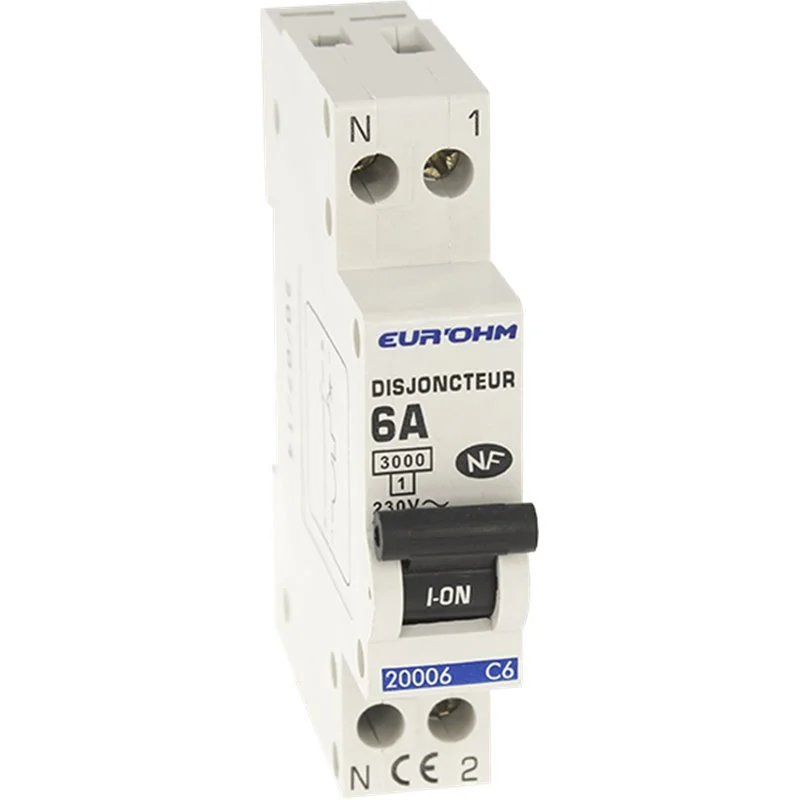 EUROHM Disjoncteur 6A Ph+N courbe C 3kA 230V, 20006 - Promos