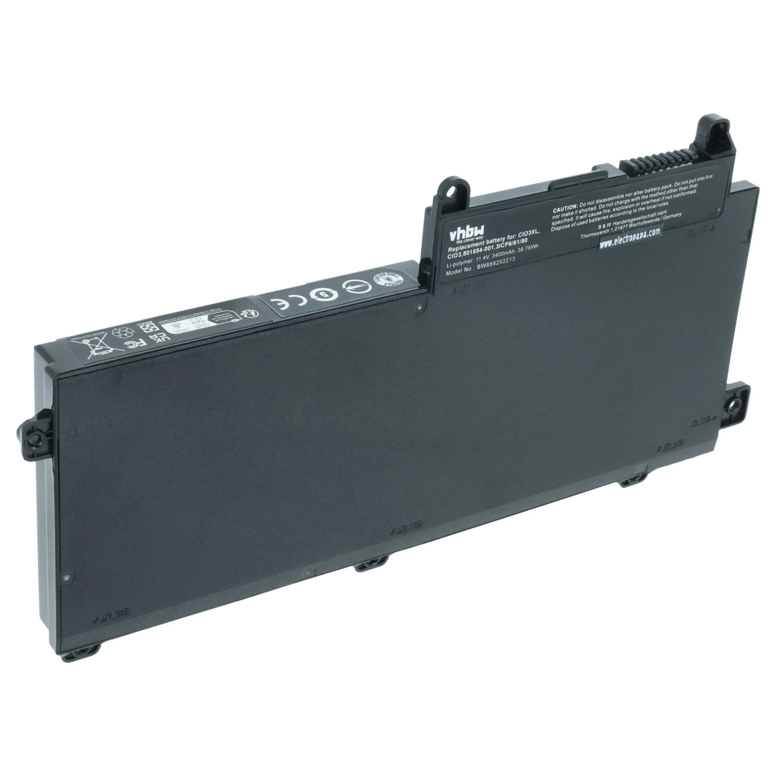 Batterie remplace HP 801517-222, 801517-221, 801517-231 pour ordinateur portable HP- 3400mAh 11,4V Li-polymère