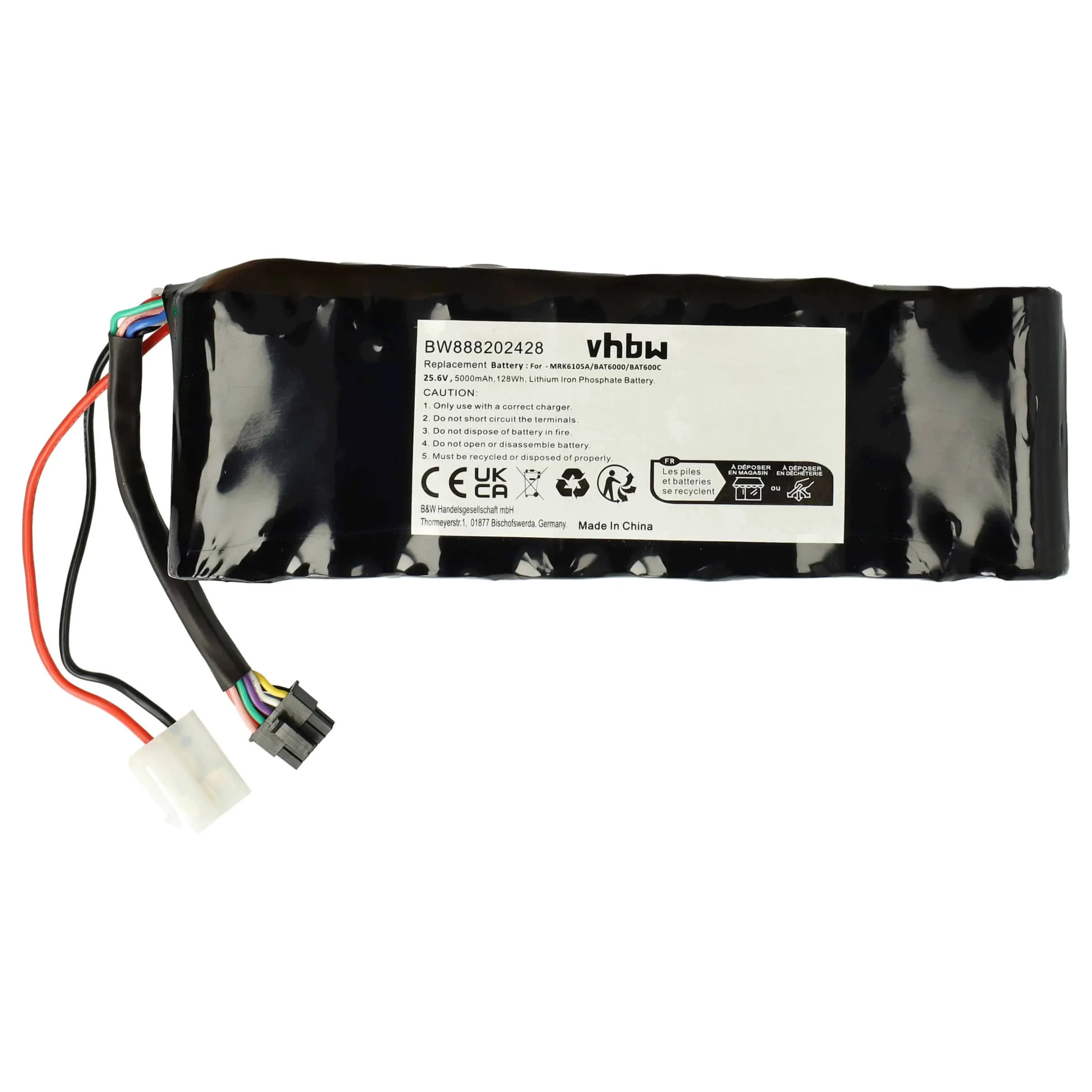 Batterie pour outil de jardinage Robomow RS612, RS615U, RS615, RS622, RS630 - 5000mAh 25,6V LiFePO4