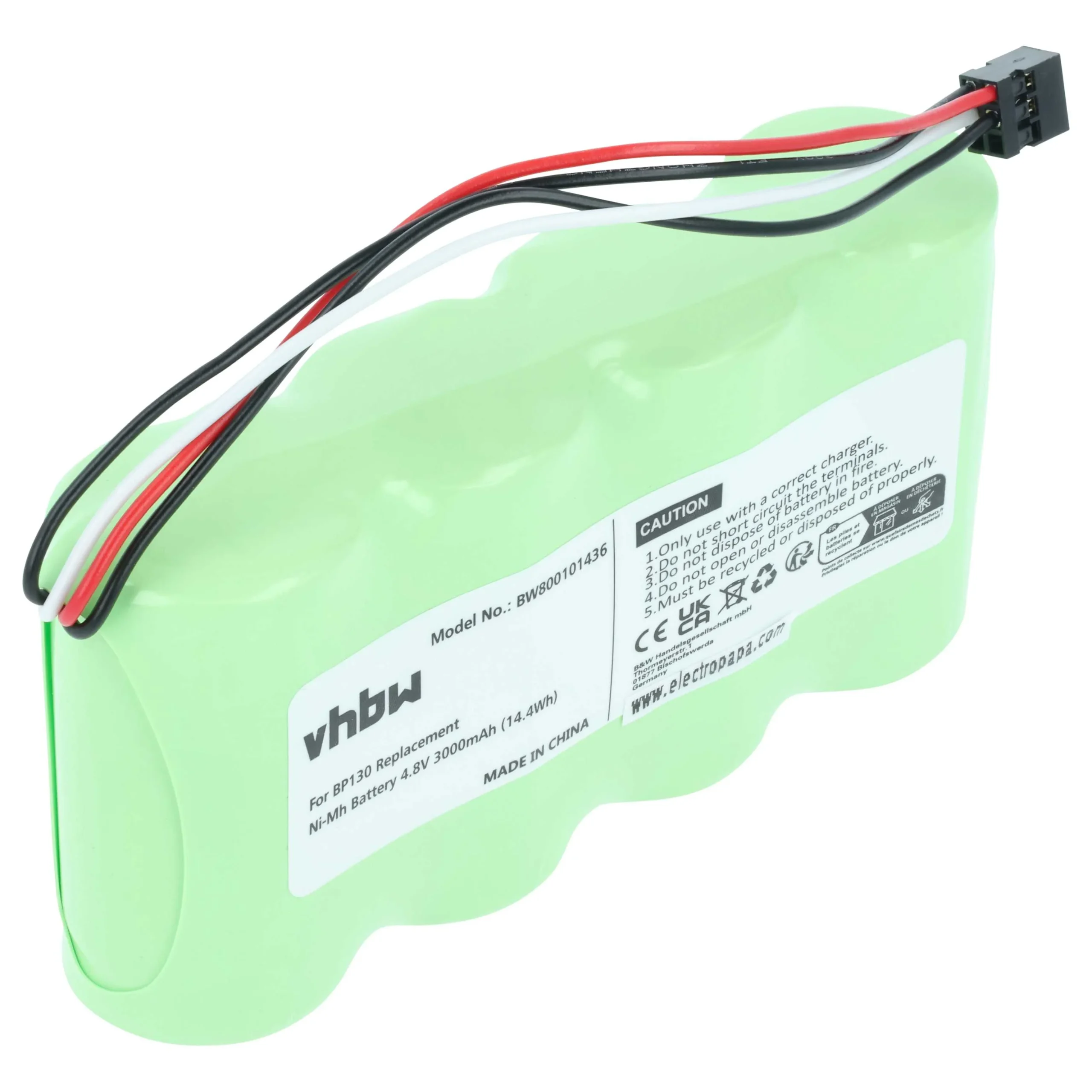 Batterie remplace BP-130, BP130 outil de mesure Fluke - 3000mAh 4,8V NiMH