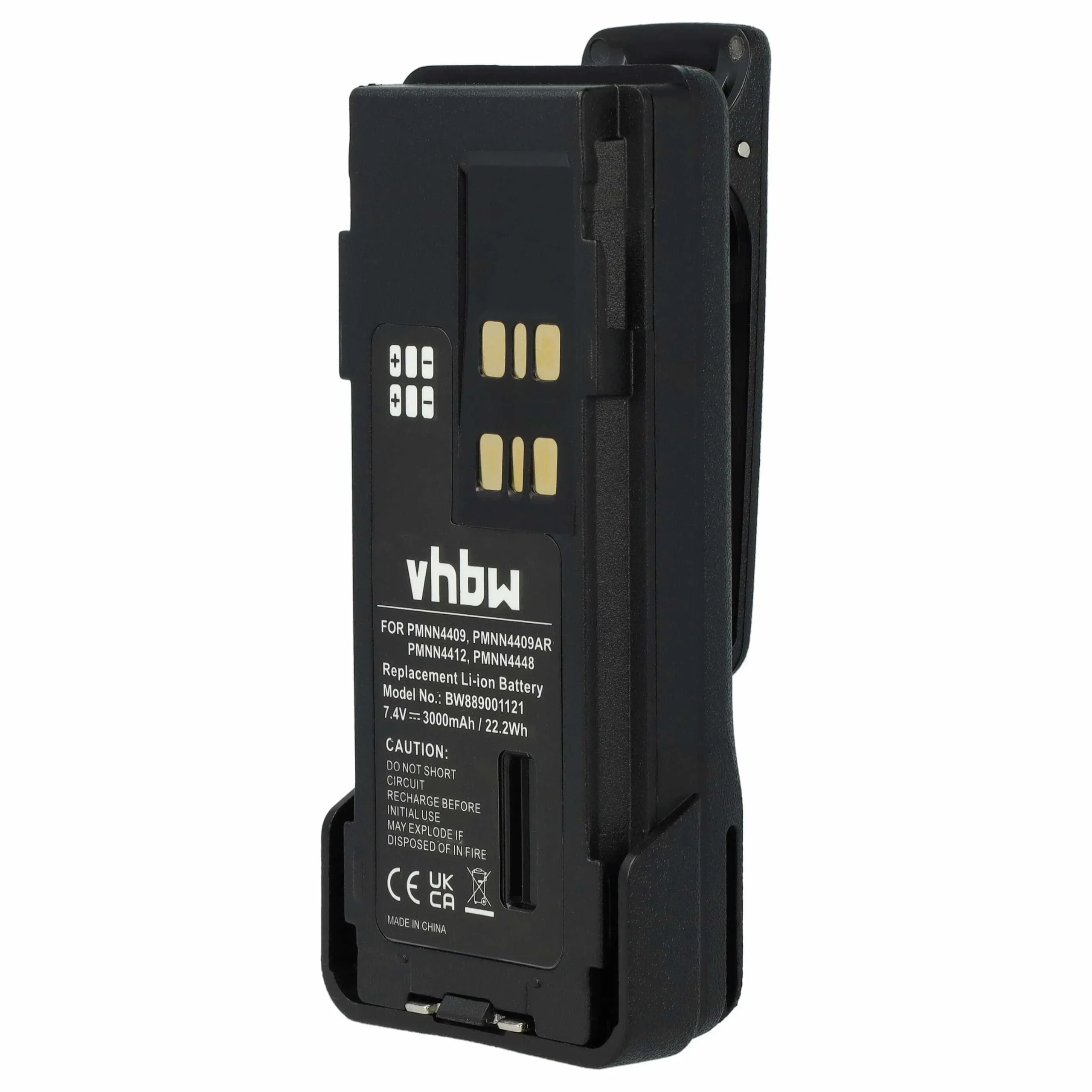 Batterie remplace Motorola PMNN4406, PMNN4406BR pour radio talkie-walkie Motorola- 3000mAh 7,4V Li-ion