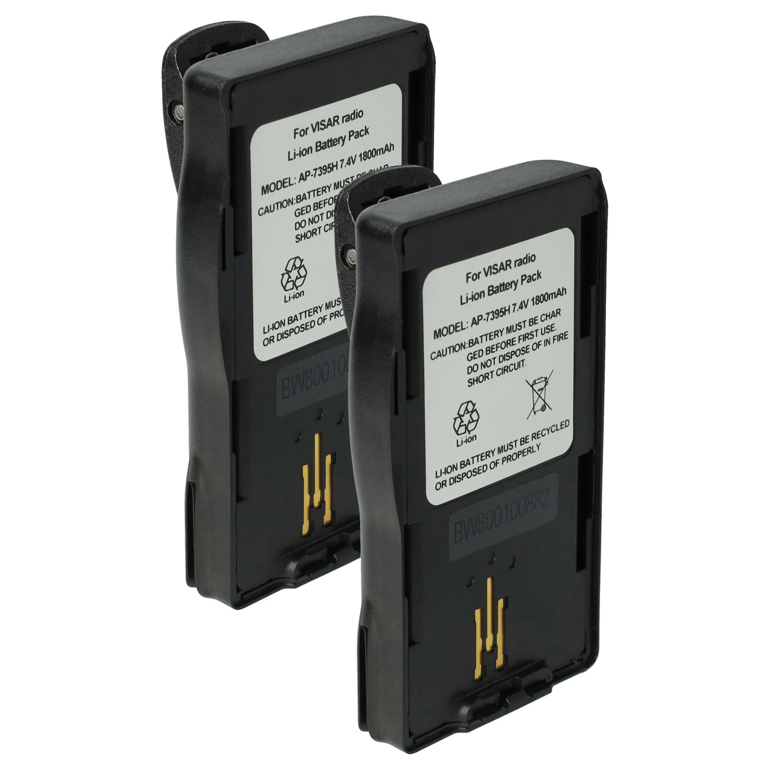 2x Batteries remplace Motorola NTN7395, NTN7394 pour radio talkie-walkie Motorola- 1800mAh 7,5V Li-ion