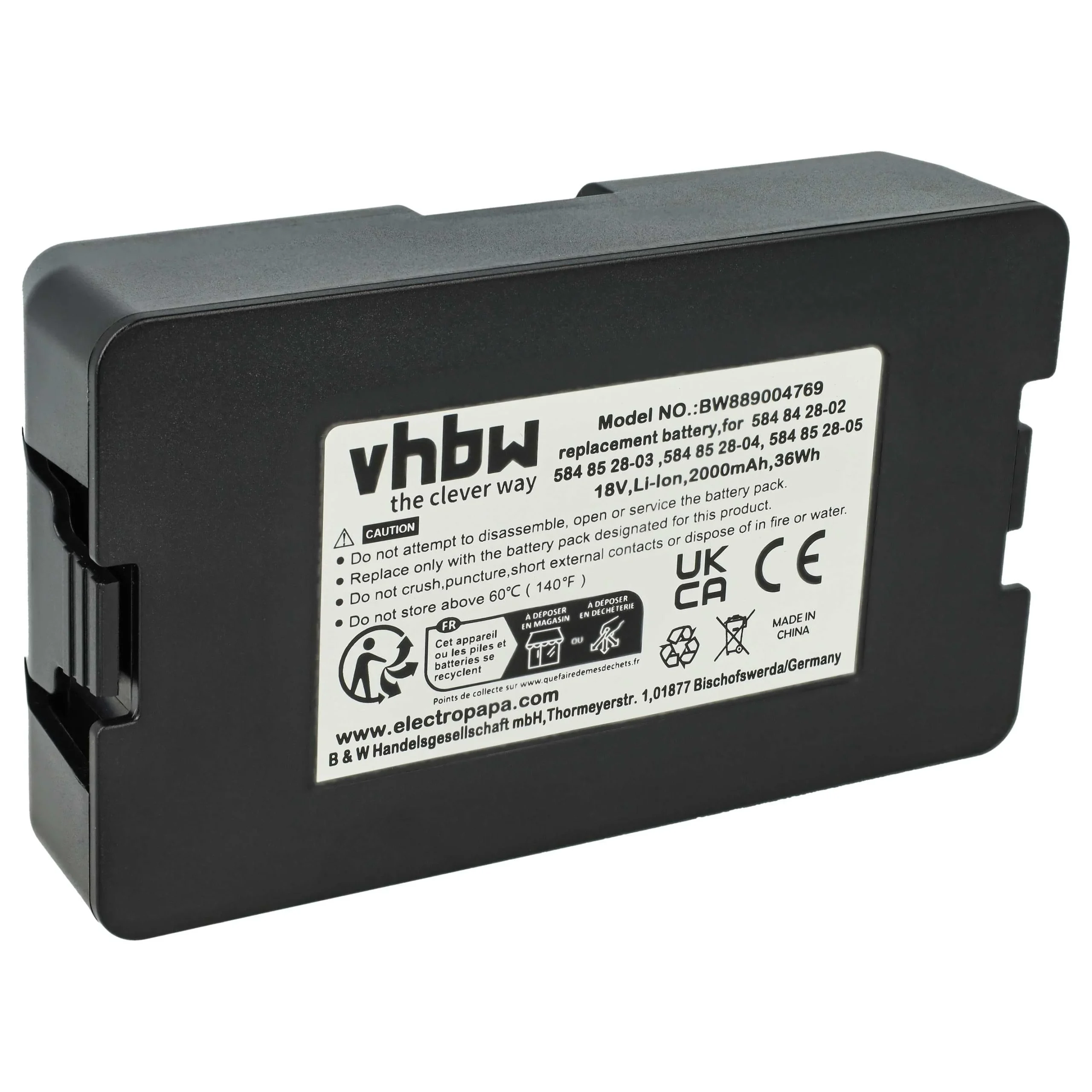Batterie remplace Flymo 5848428-02, 5848228-01, 584 84 28-02 pour outil de jardinage - 2Ah 18V Li-ion