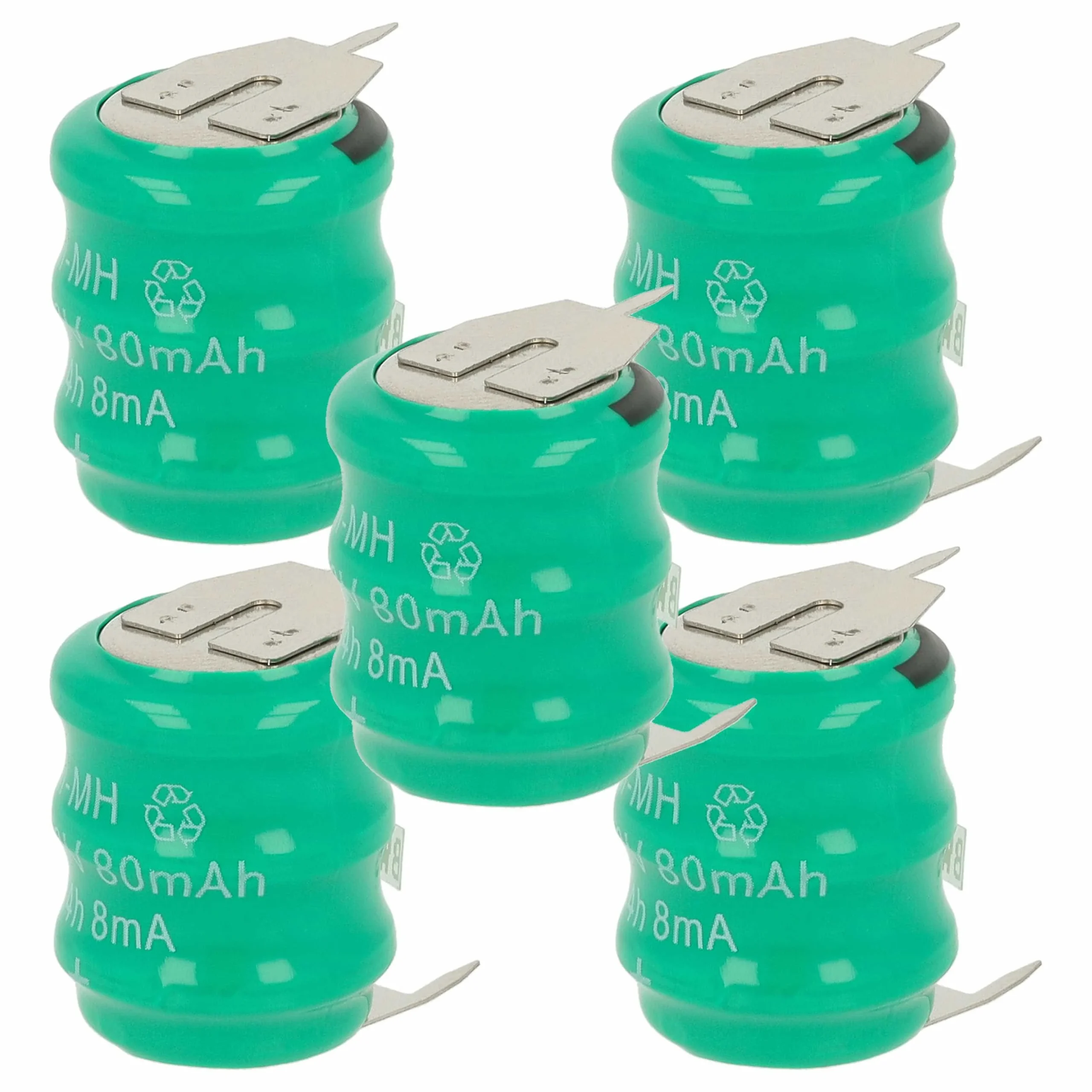 5x Piles bouton de type V80H pour le modélisme et autres - 80mAh 3,6V NiMH