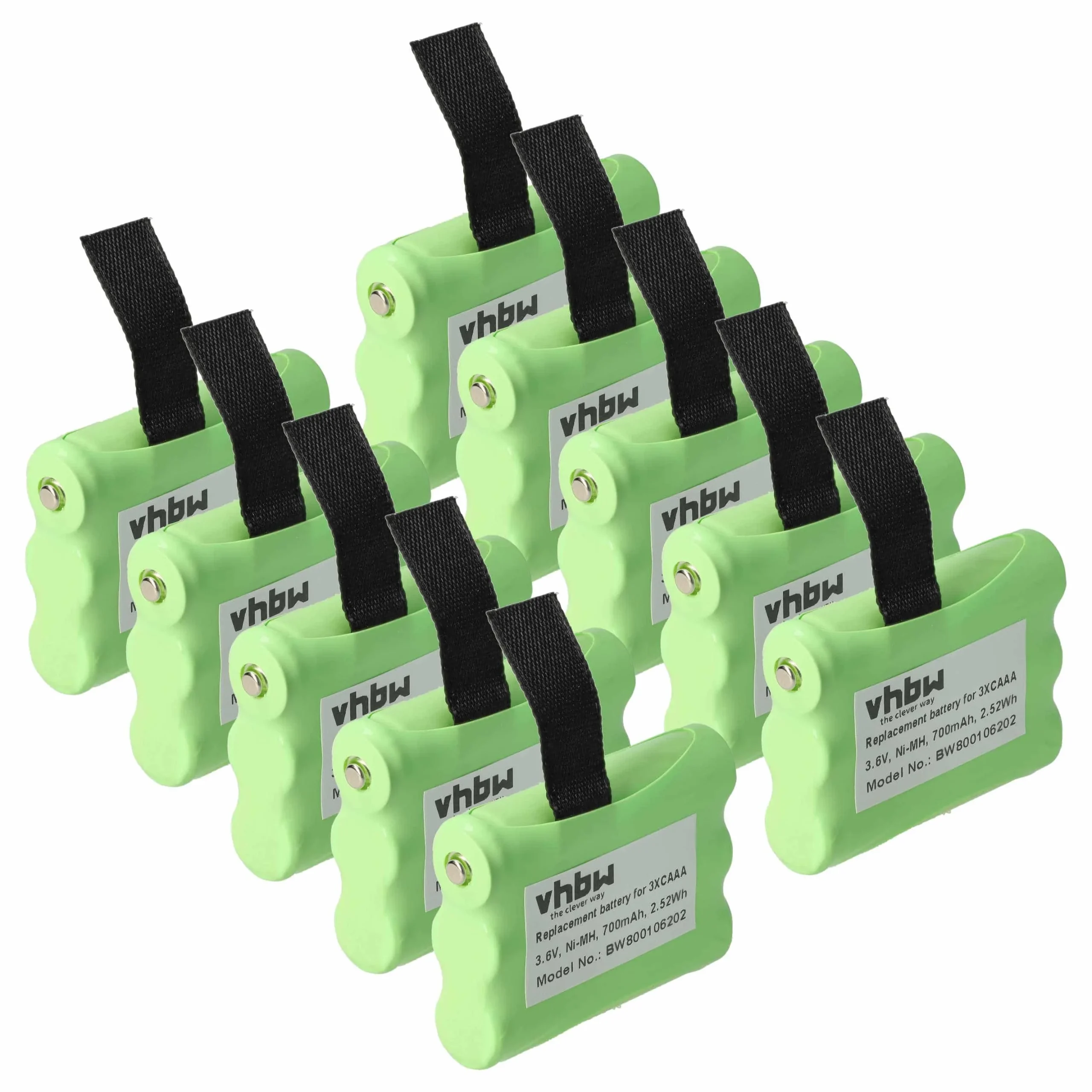 10x Batteries remplace 53617, 3XCAAA, KEBT-086-B pour radio talkie-walkie Motorola- 700mAh 3,6V NiMH