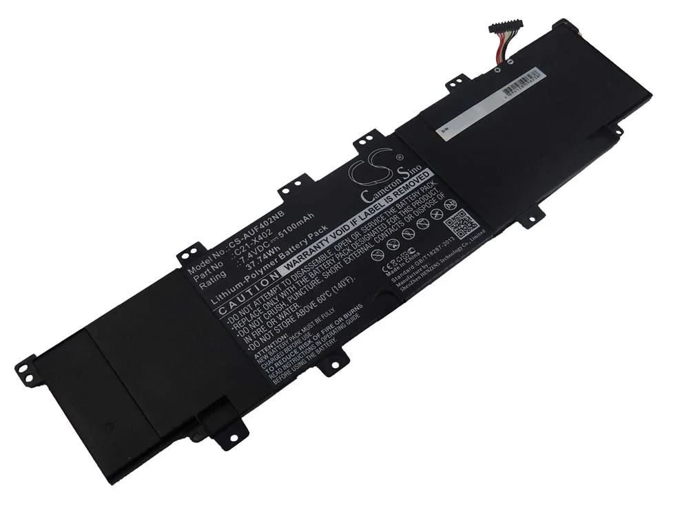 Batterie remplace Asus AR5B225, 0B110-00210000 pour ordinateur portable Asus- 5100mAh 7,4V Li-polymère, noir