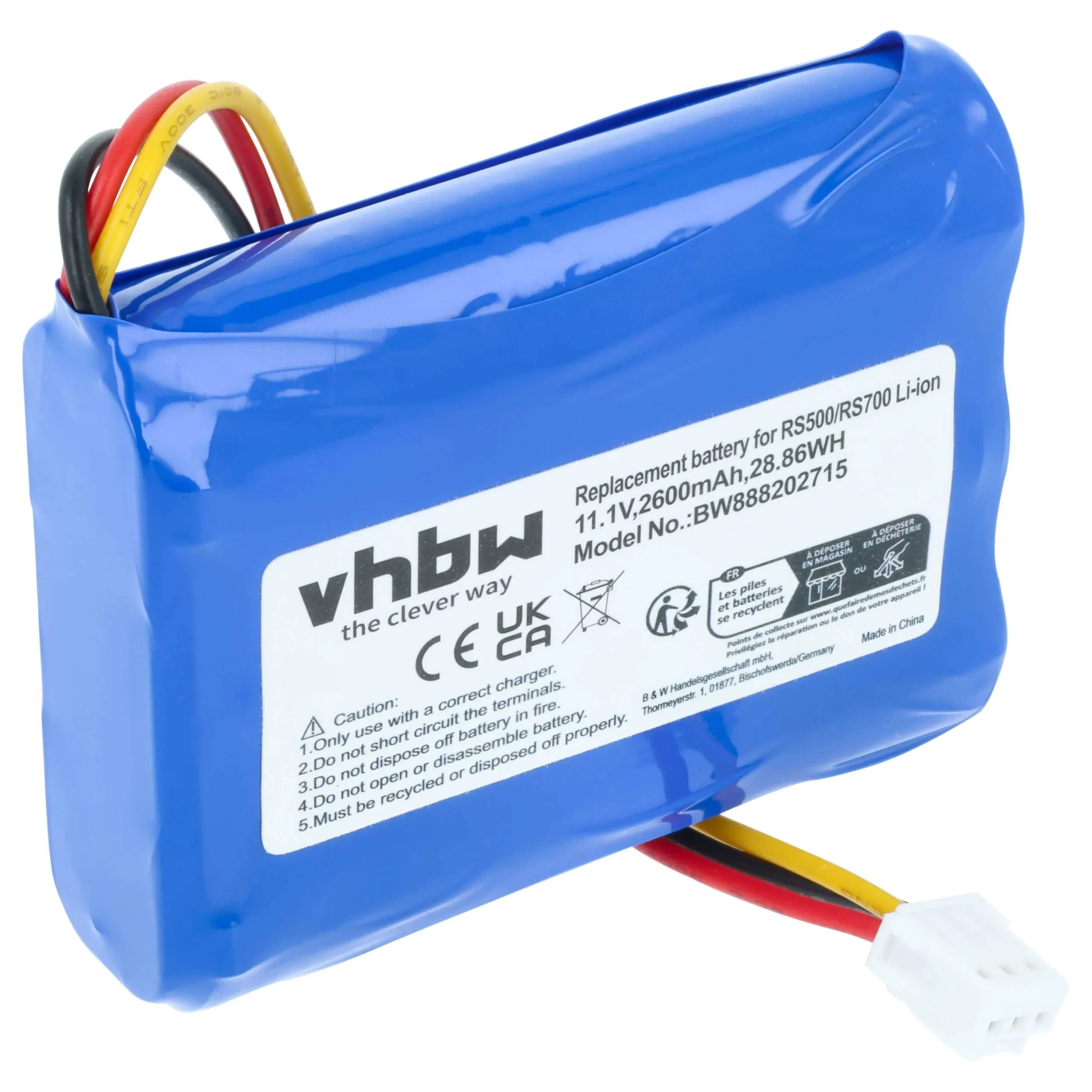 Batterie remplace Moneual 12J001609 pour robot de ménage Moneual - 2600mAh 11,1V Li-ion
