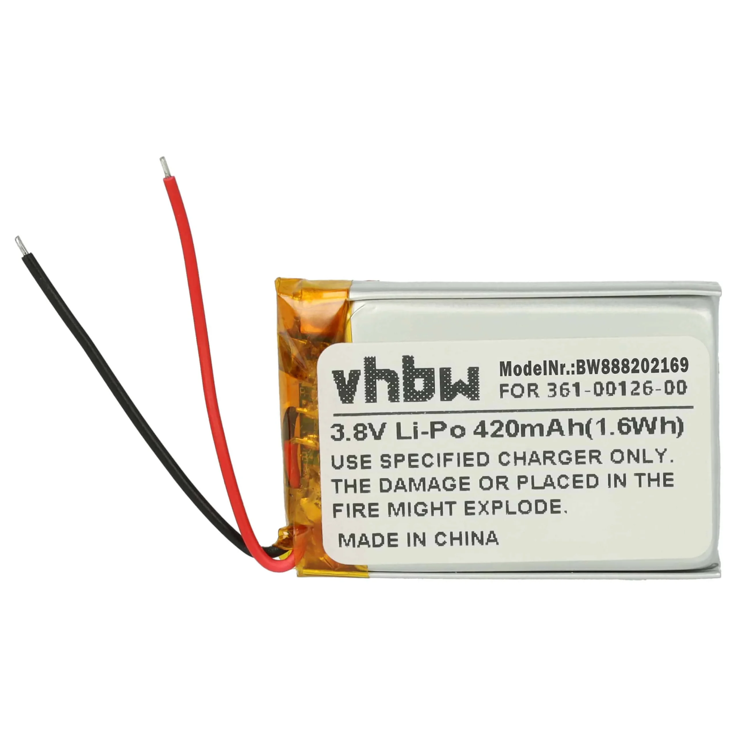 Batterie remplace Garmin 361-00126-00 montre connectée - 420mAh 3,8V Li-polymère + outils