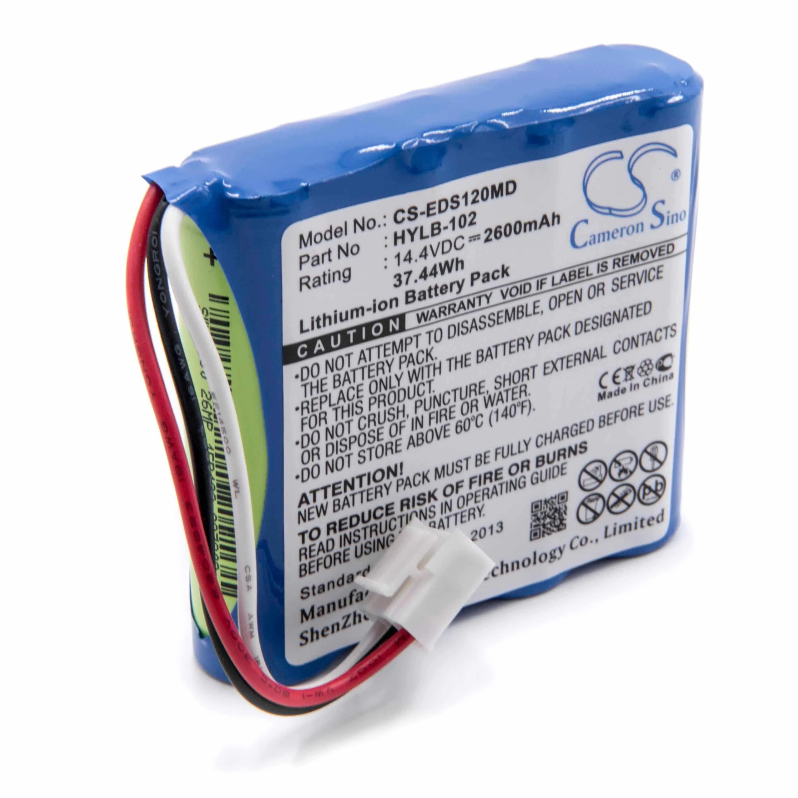 Batterie remplace Edan HYLB-102, TWSLB-005 pour appareil médical Comen - 2600mAh 14,4V Li-ion