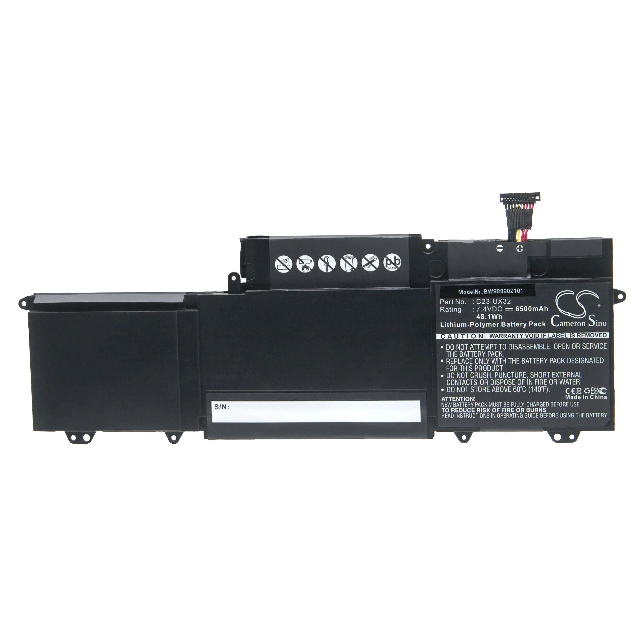 Batterie remplace Asus 0B200-00070100, 0B200-00070000 pour ordinateur portable Asus- 6500mAh 7,4V Li-polymère
