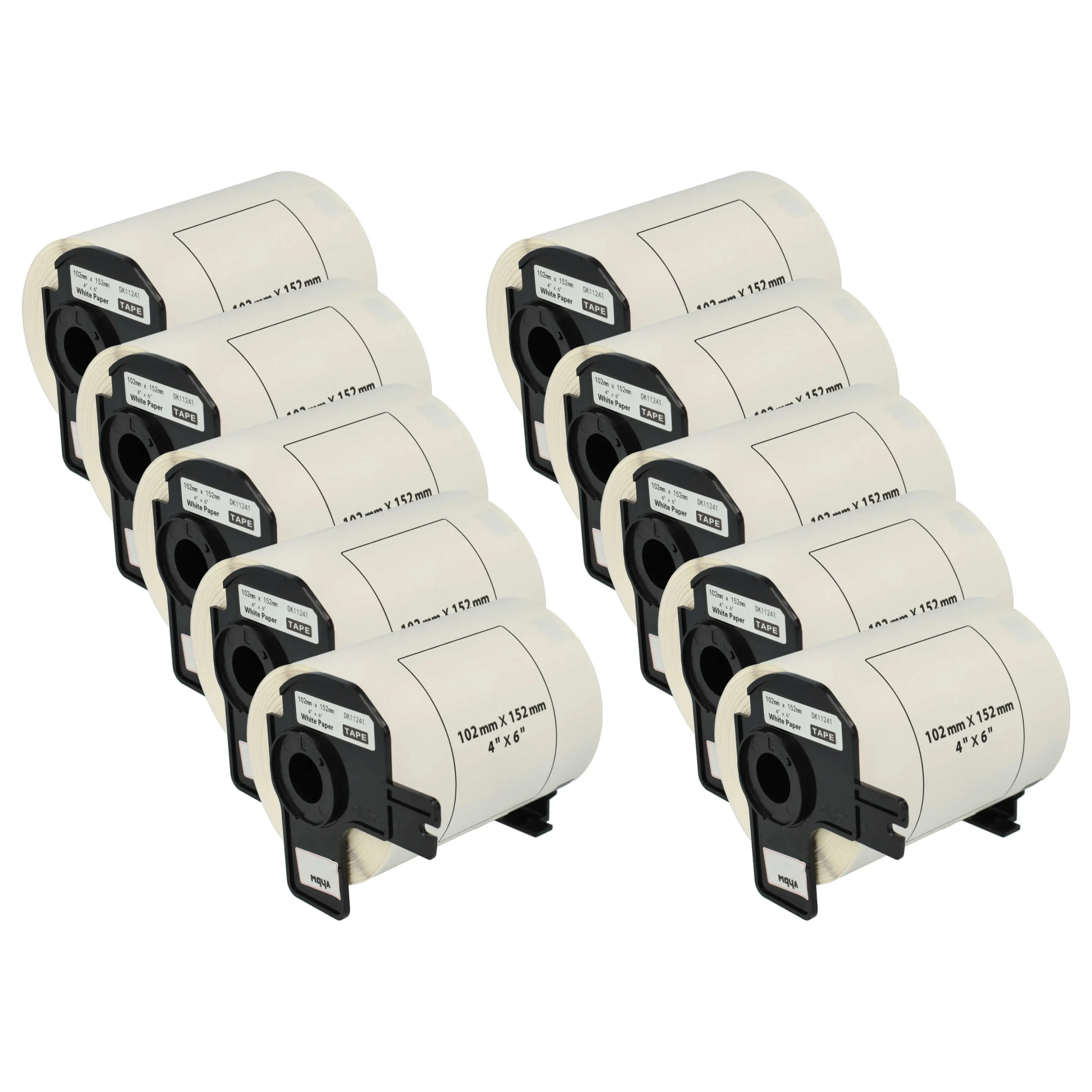 10x Étiquette remplacent Brother DK-11241 pour imprimante étiqueteuse - standard 102mm x 152mm + support
