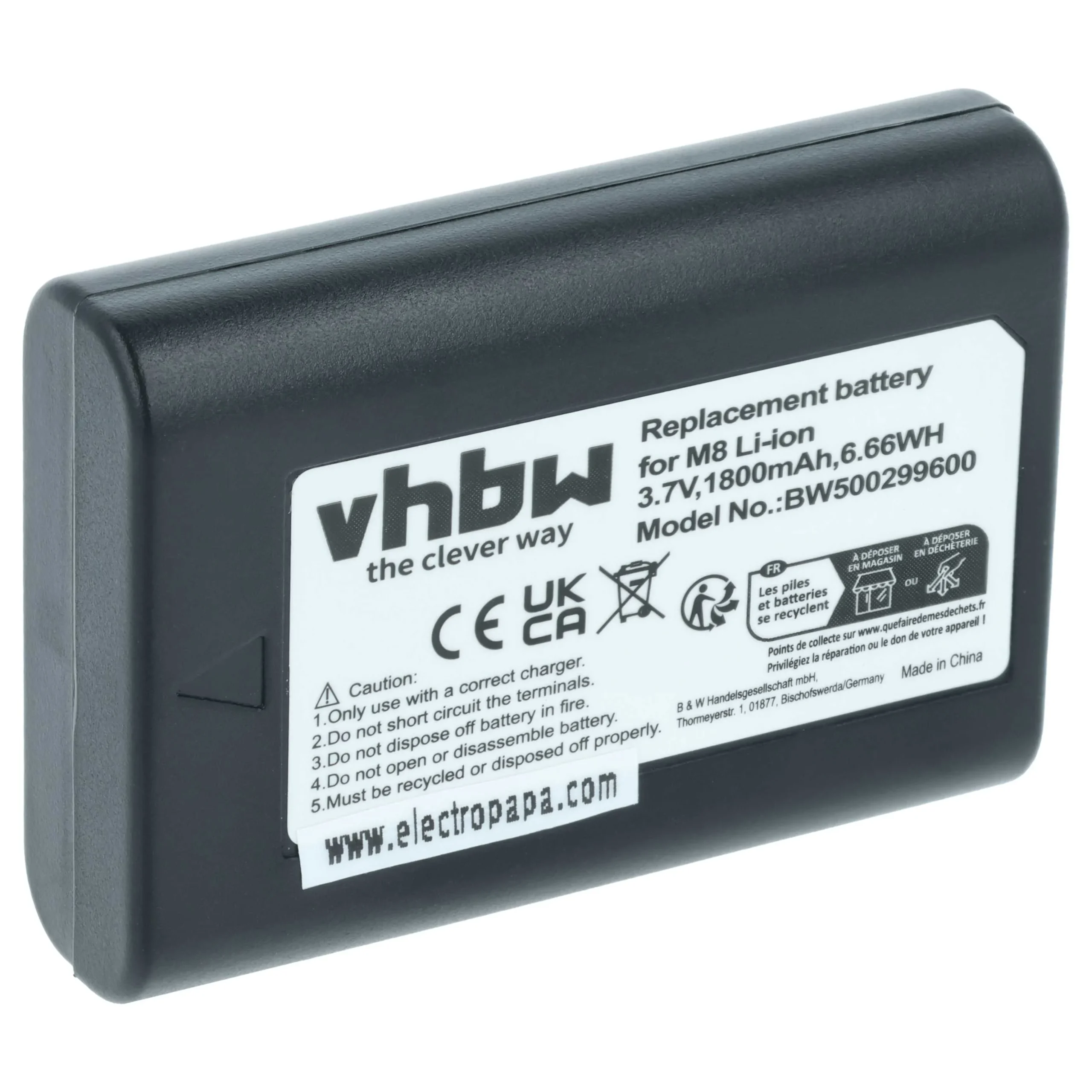 Batterie remplace Leica BLI-312, 14464, BP-SCL1 pour appareil photo Leica- 1800mAh 3,7V Li-ion