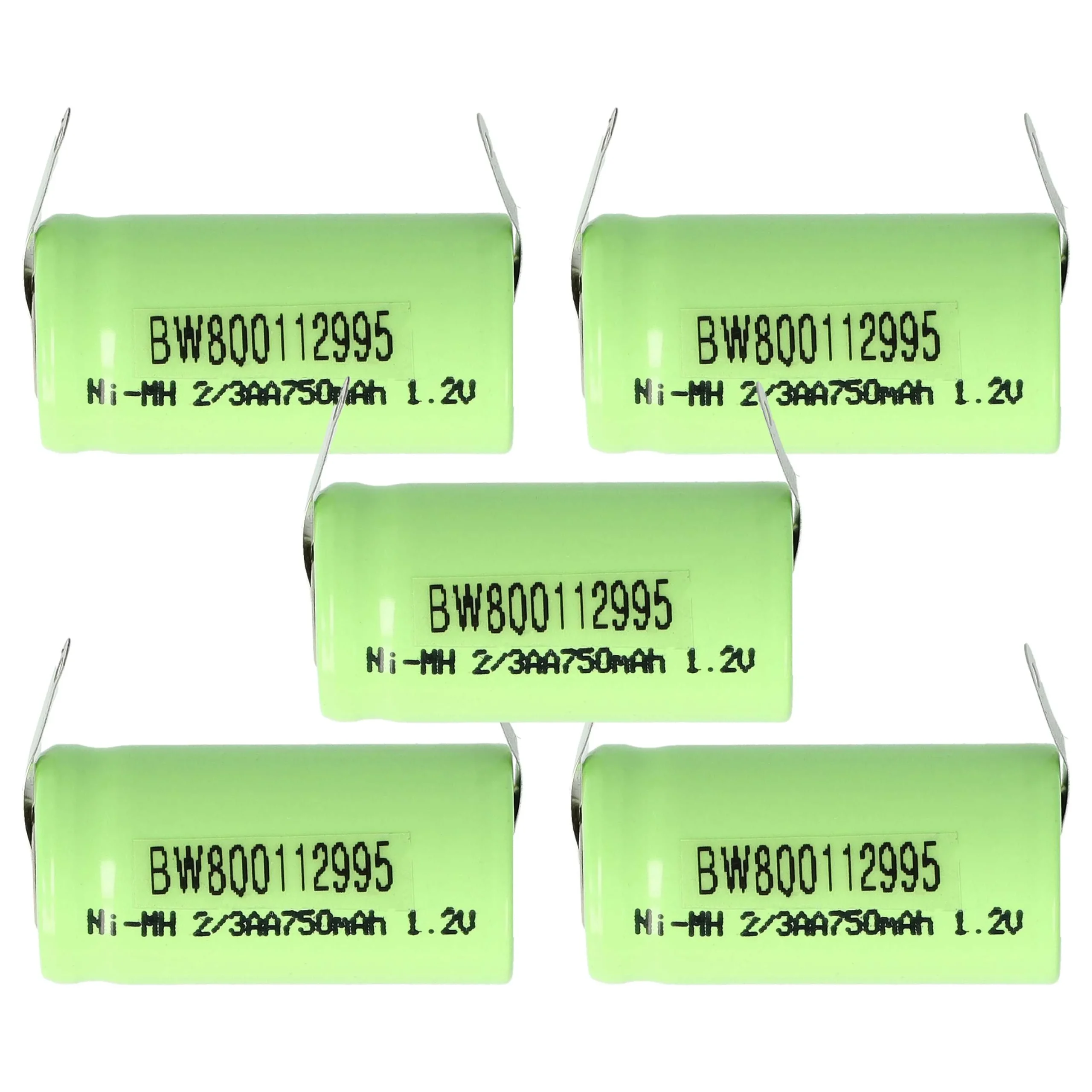 Batterie (5 pcs.) remplace 2/3AA modèle radio-télécommandé - 750mAh 1,2V NiMH