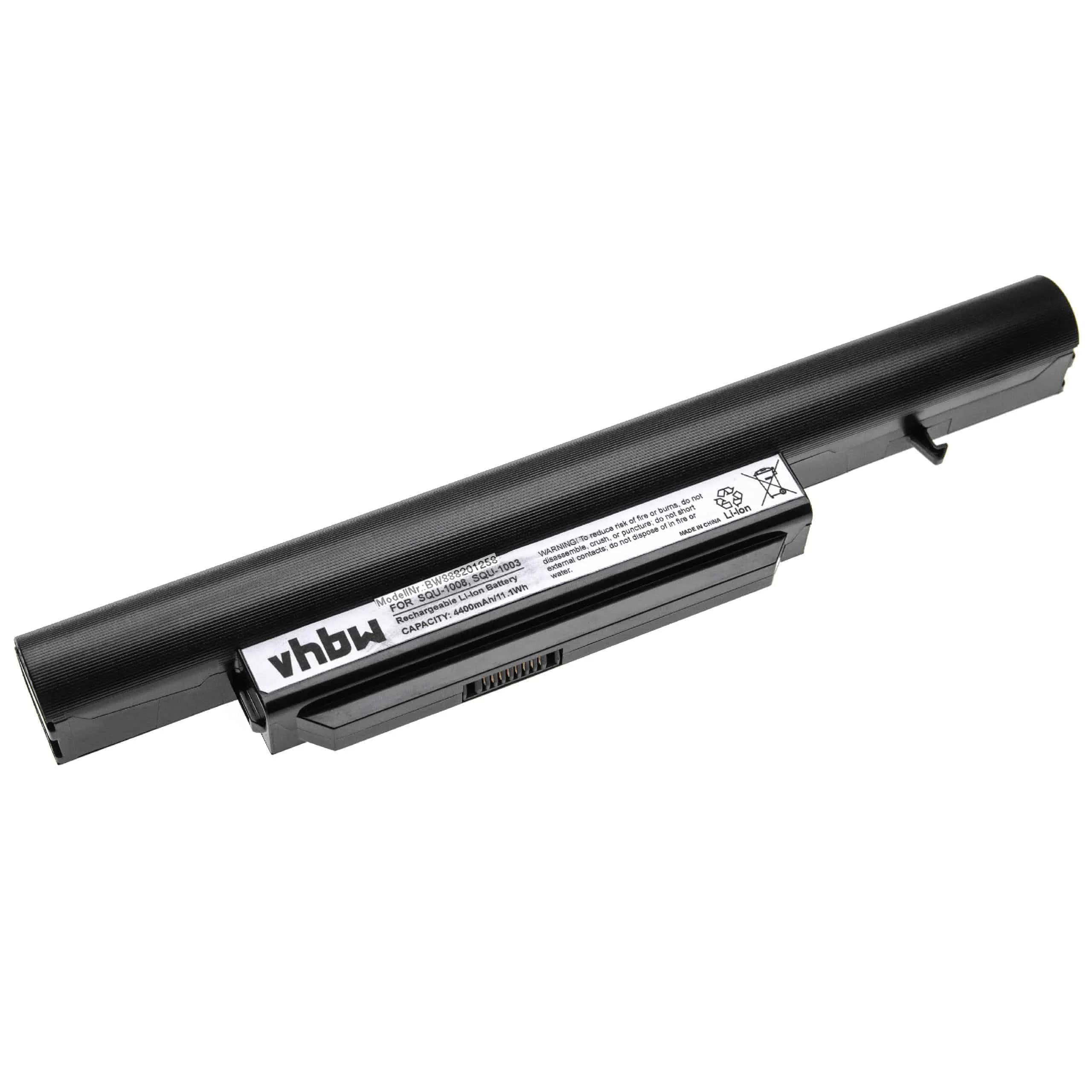 Batterie remplace Hasee 916T2132F, 3UR18650-2-T0681 pour ordinateur portable Hasee- 4400mAh 11,1V Li-ion, noir
