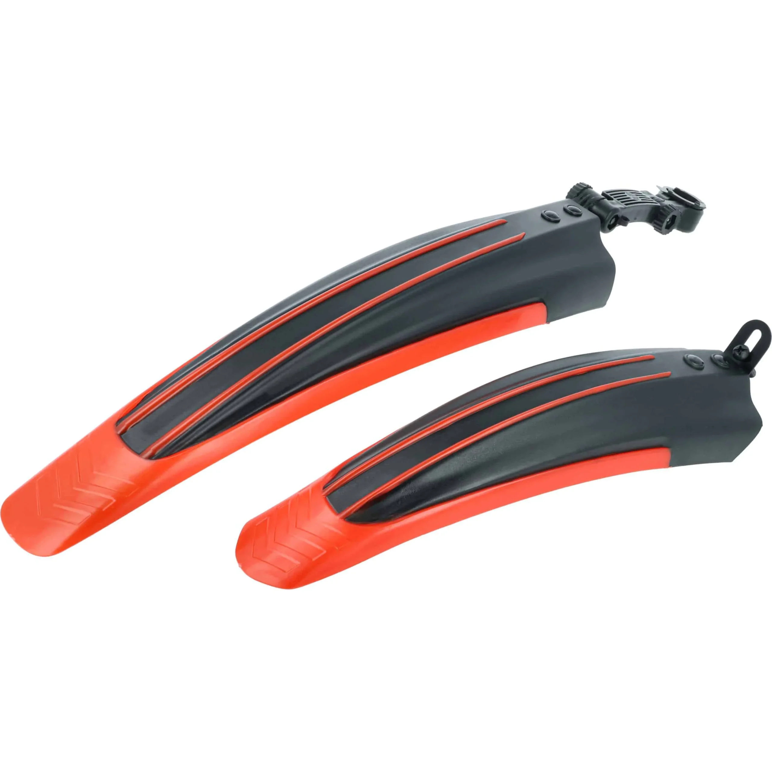 2x Garde-boue pour roue avant ou arrière pour VTT avec roues de 24/26" - noir / rouge