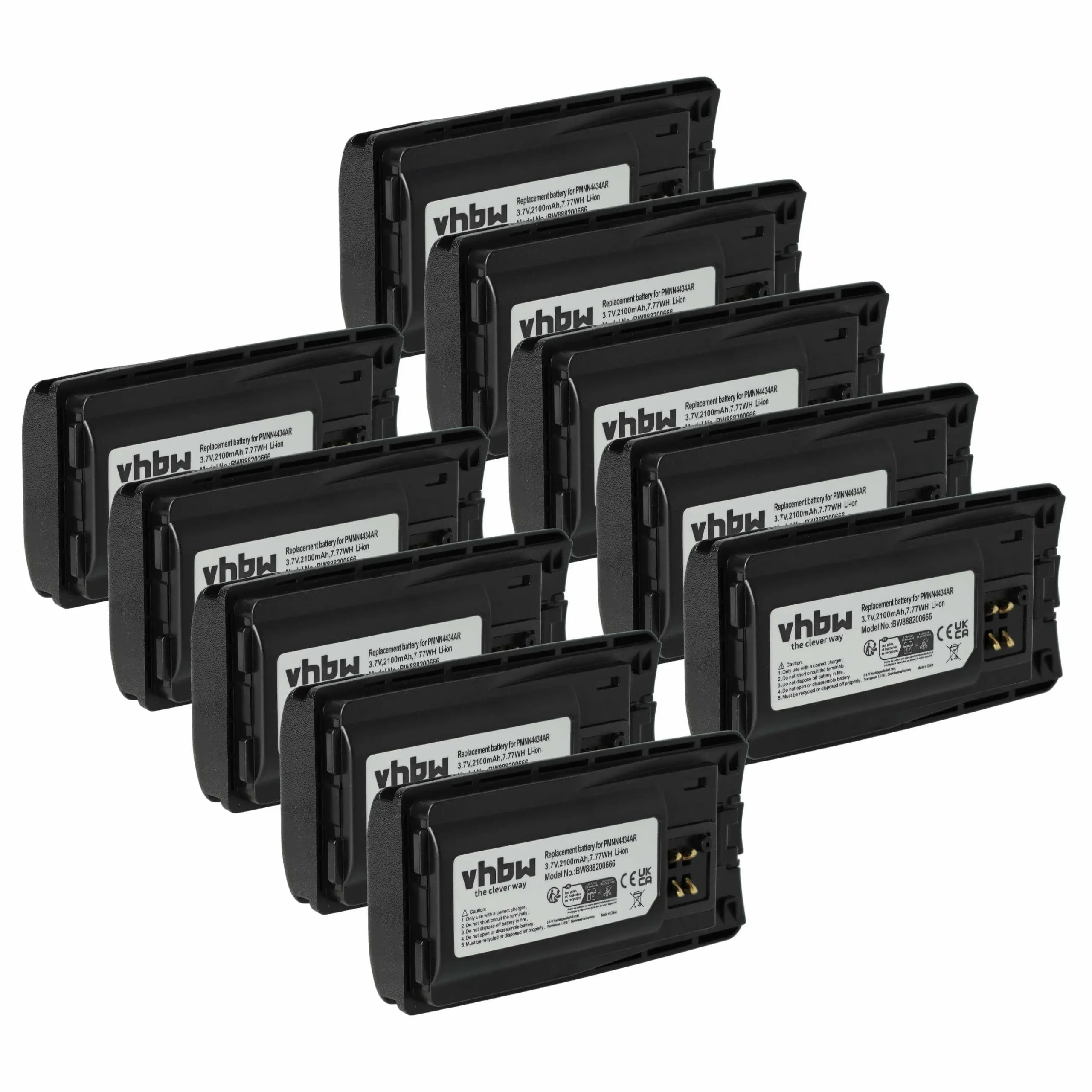 10x Batteries remplace Motorola PMLN6394, MNN4453AR pour radio talkie-walkie Motorola- 2100mAh 3,7V Li-ion