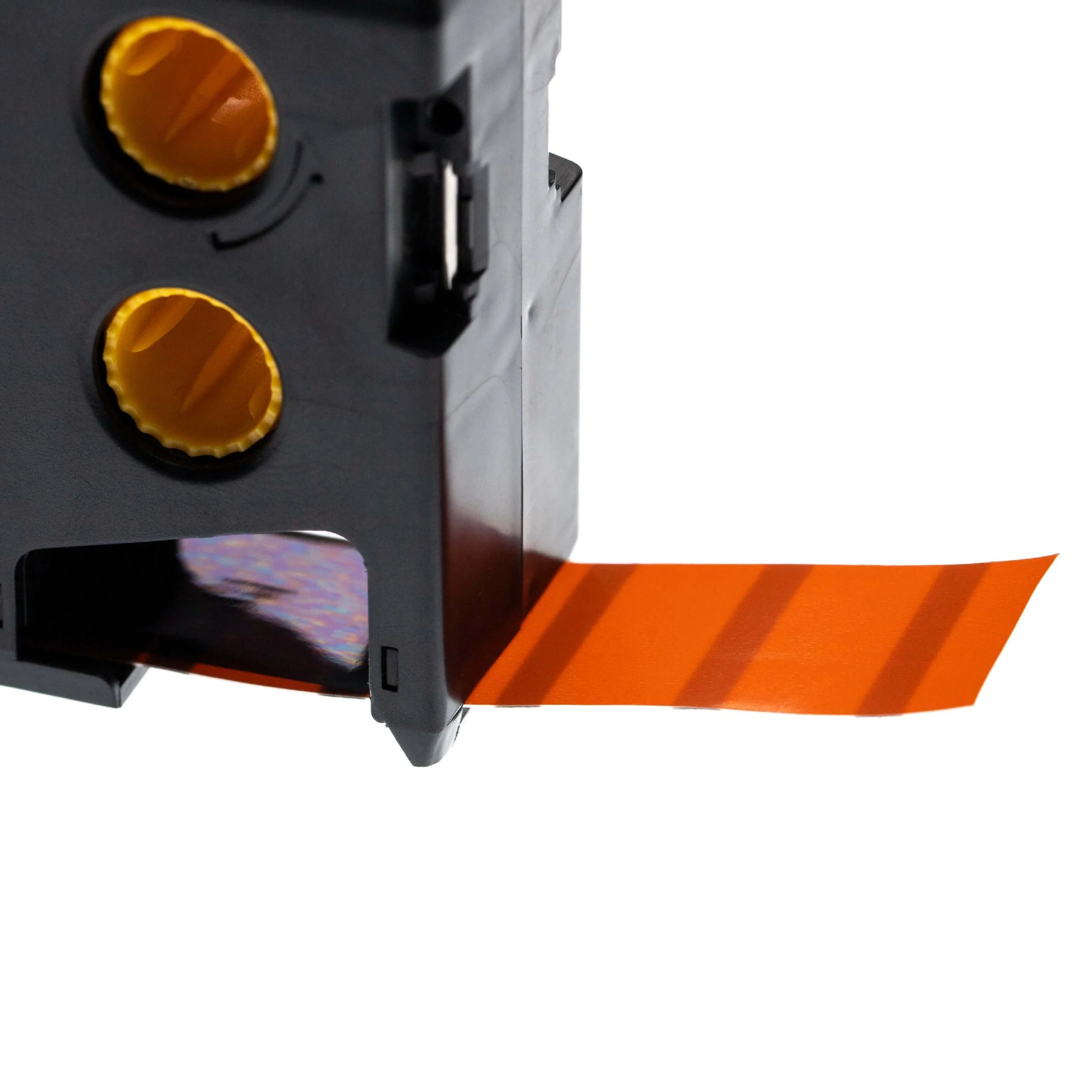 Cassette à ruban remplace Dymo 1868767 - 19mm lettrage Noir ruban Orange, vinyle, plastique