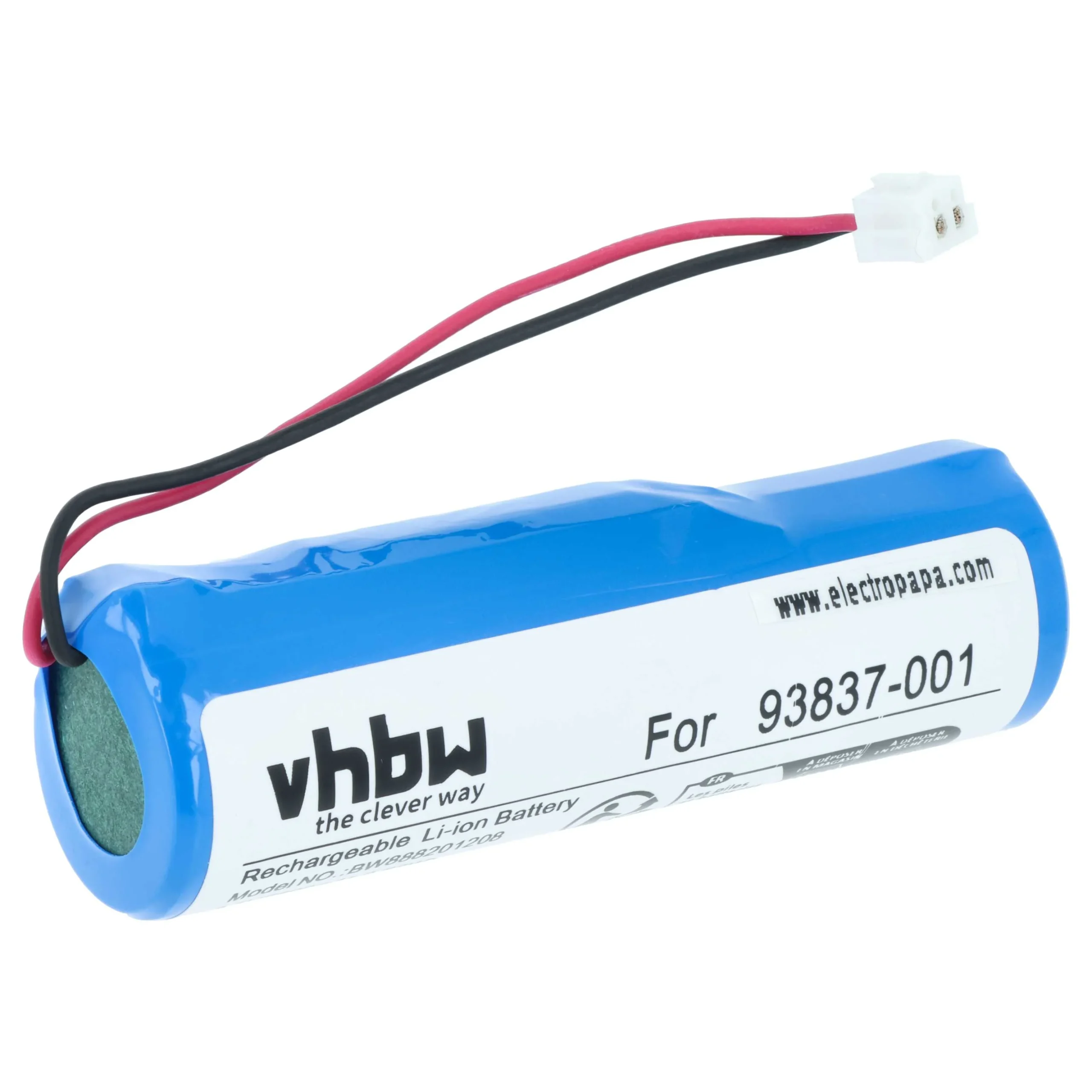 Batterie remplace Wahl 93837-001, 93837-200 pour rasoir électrique Wahl - 2600mAh 3,7V Li-ion