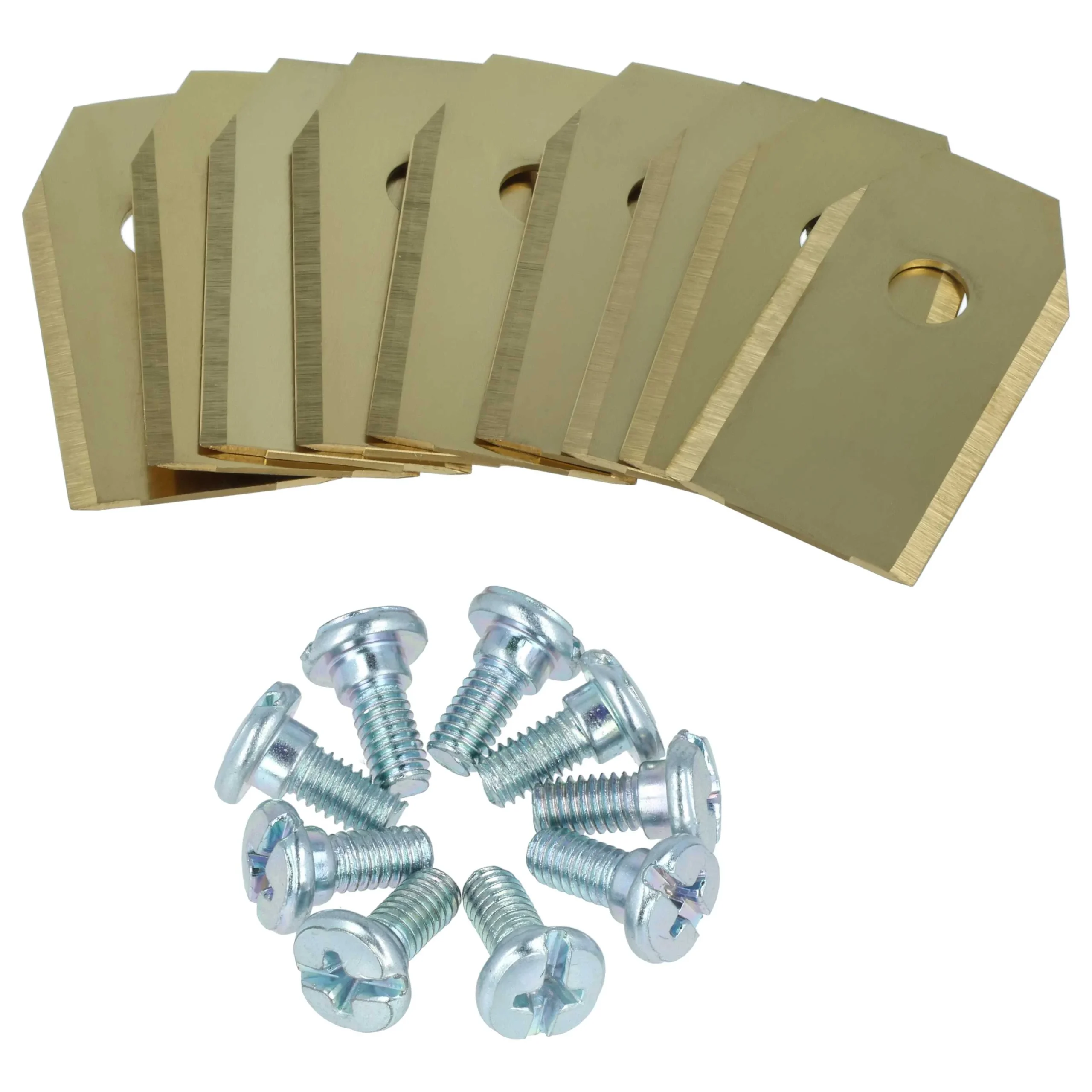 9x Lames remplace 505127801, 408720, 505127802 pour tondeuse – Couteaux apatite de titane, Silber Gold - Accessoires pour outils