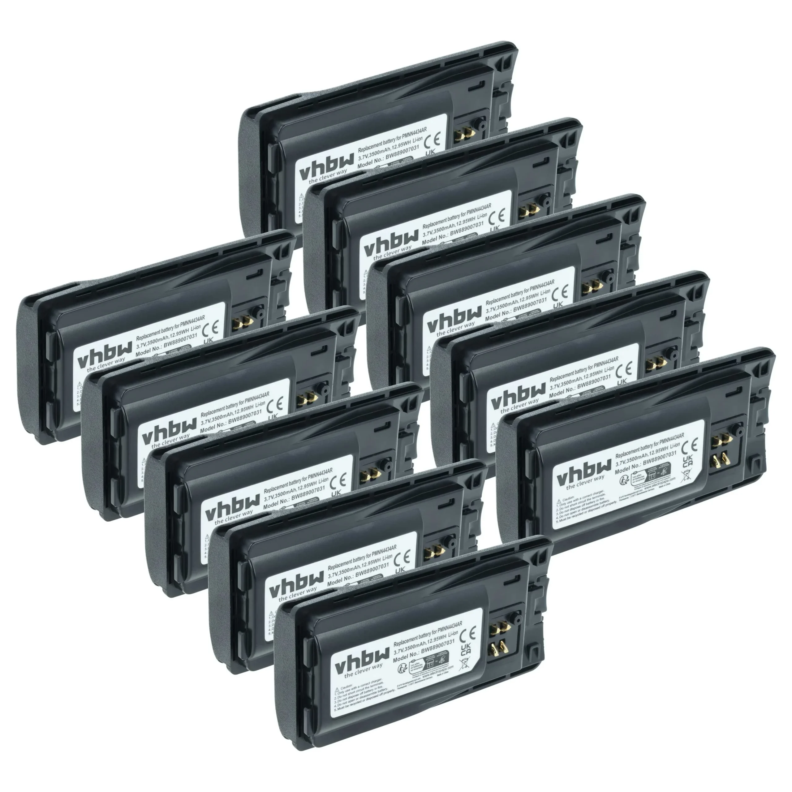 10x Batteries remplace Motorola PMLN6394, MNN4453AR pour radio talkie-walkie Motorola- 3500mAh 3,7V Li-ion