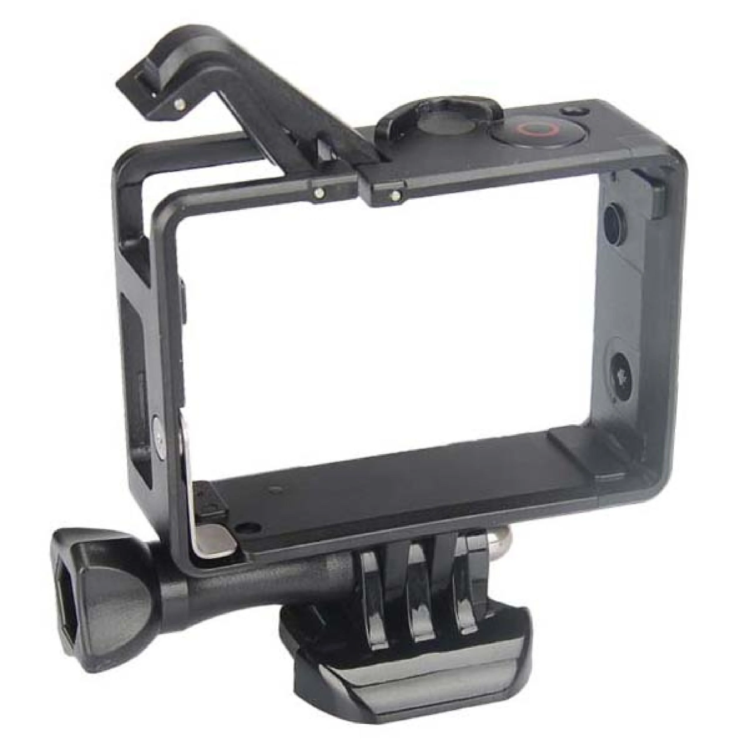 Cadre de fixation pour action cam GoPro Hero 5 Black, 5 Session, 5, 6 - plastique, noir