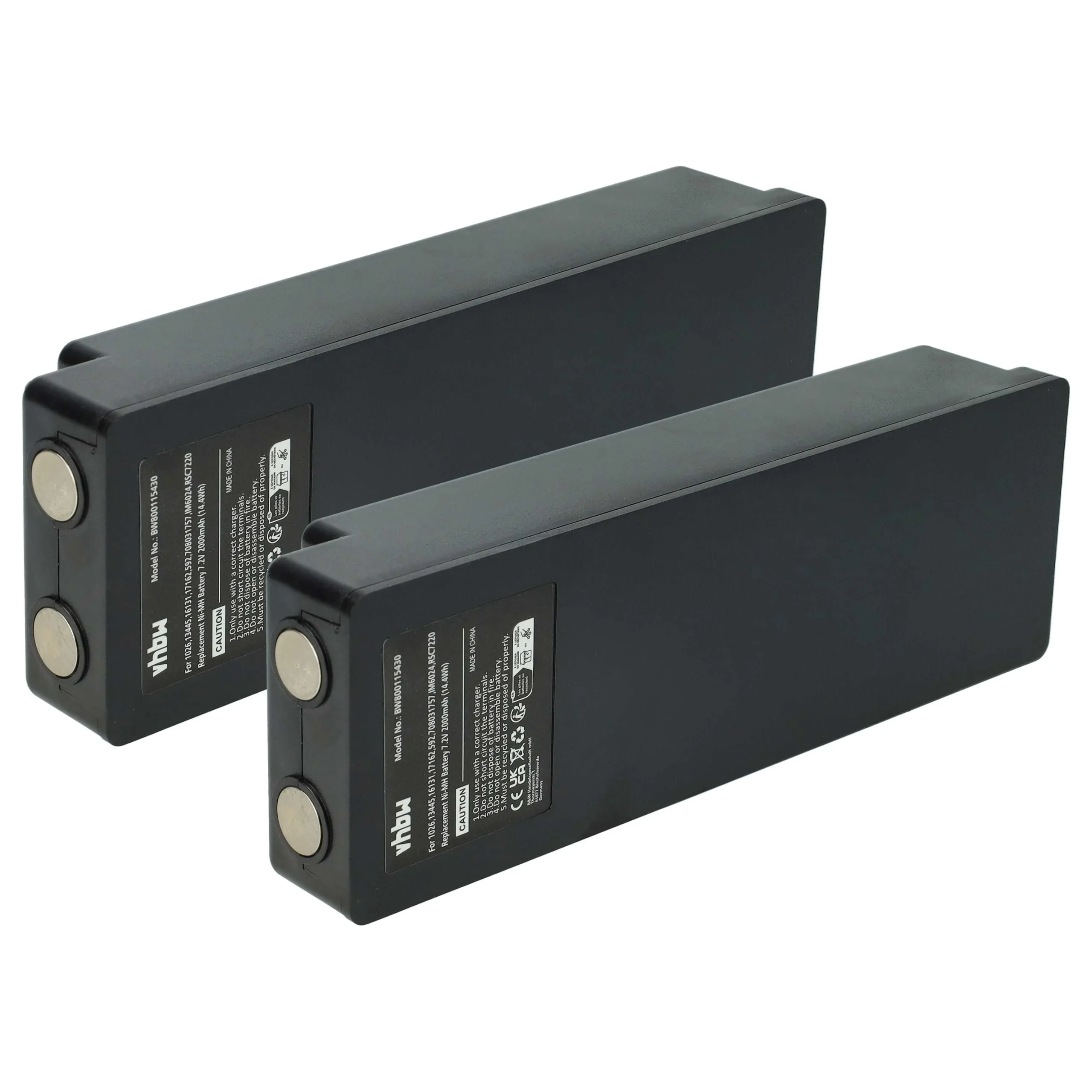 Batterie (2 pièces) remplace Scanreco 1026 pour télécommande Scanreco, Palfinger - 2000mAh 7,2V NiMH