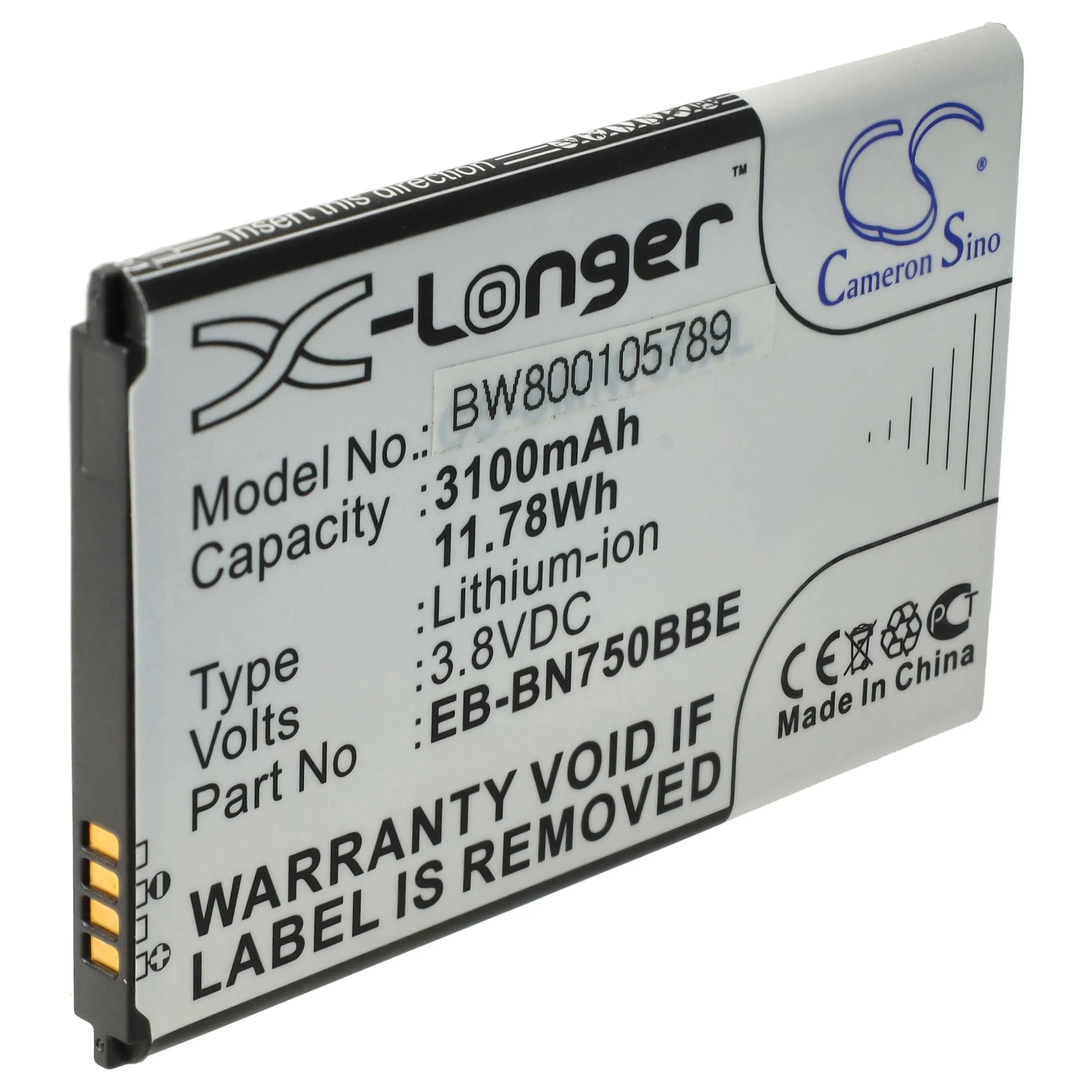 Batterie remplace Samsung EB-BN750BBE, EB-BN750BBC tablette - 3100mAh 3,8V Li-ion