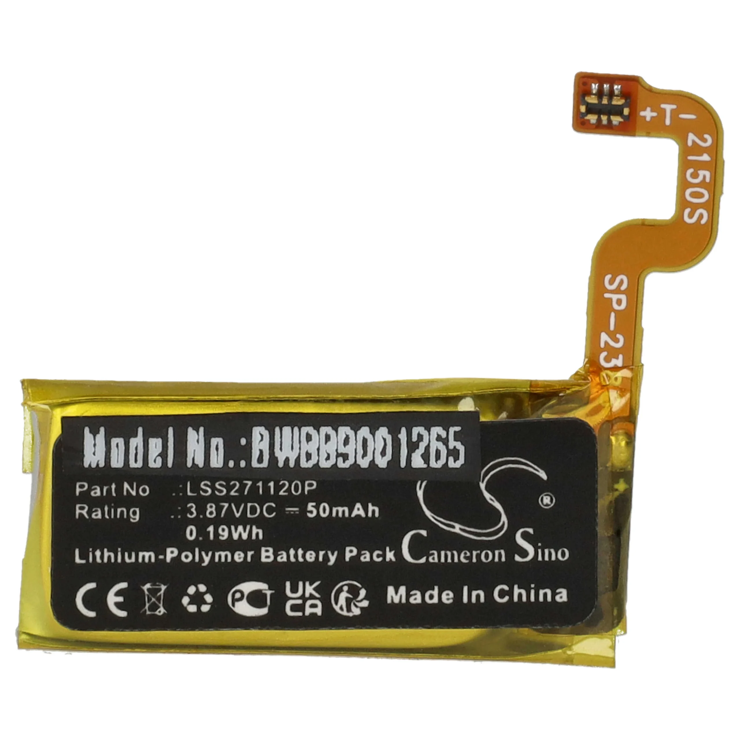 Batterie remplace Fitbit LSS271120P montre connectée - 50mAh 3,87V Li-polymère