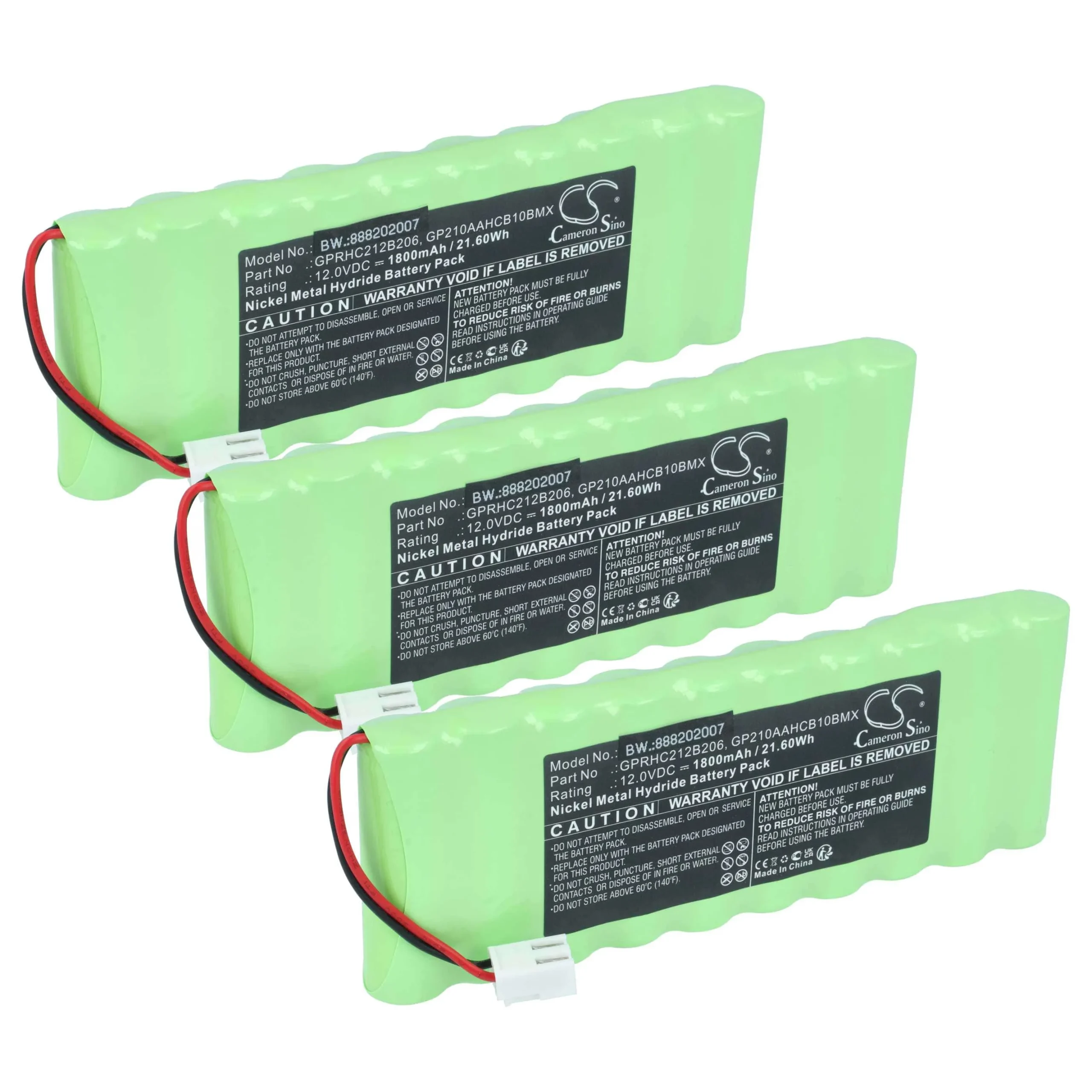 3x Batteries remplace Ansmann 2412-3011 pour motorisation de volet, porte, portail Roto - 1800mAh 12V NiMH