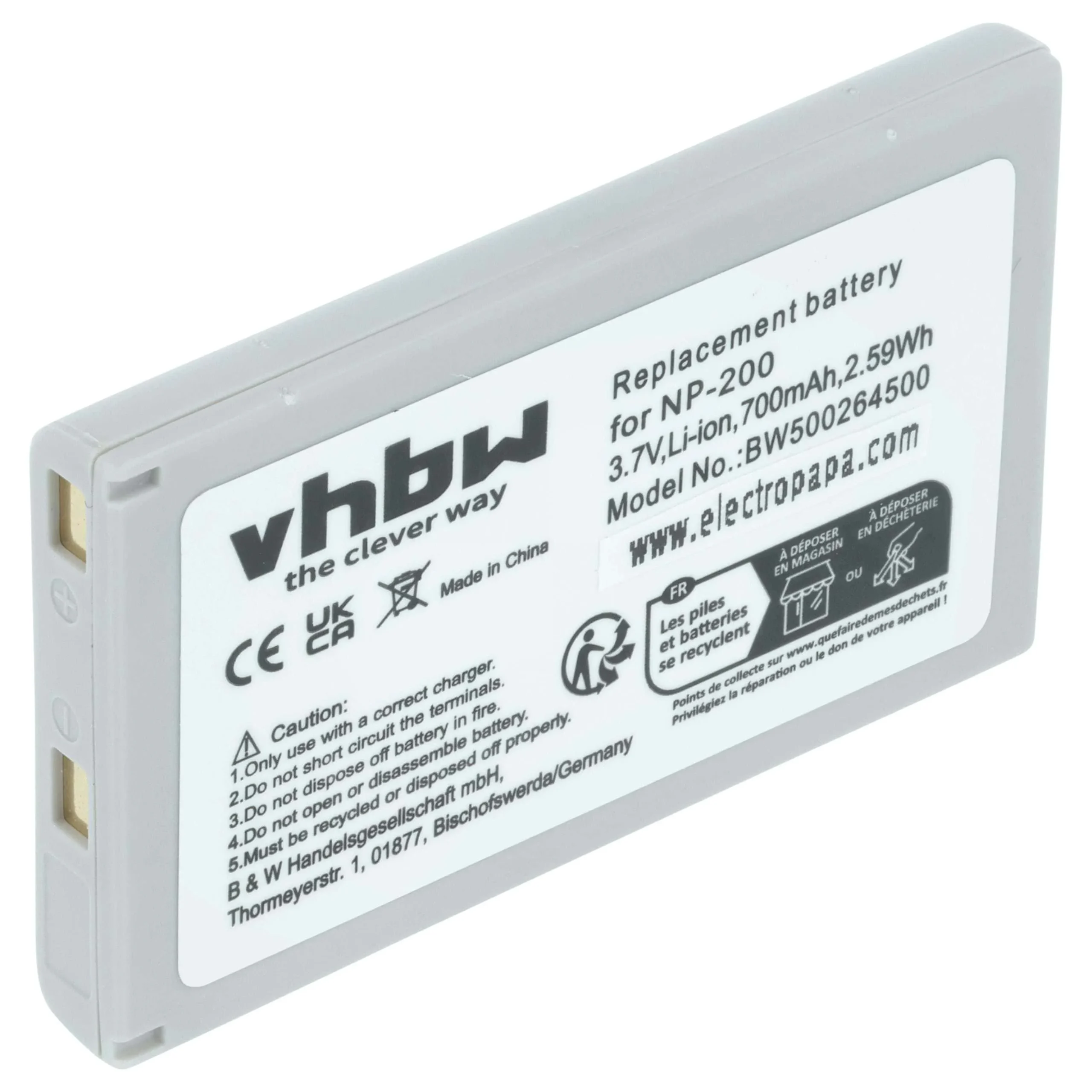 Batterie remplace Minolta NP-200 pour caméscope Minolta- 700mAh 3,7V Li-ion