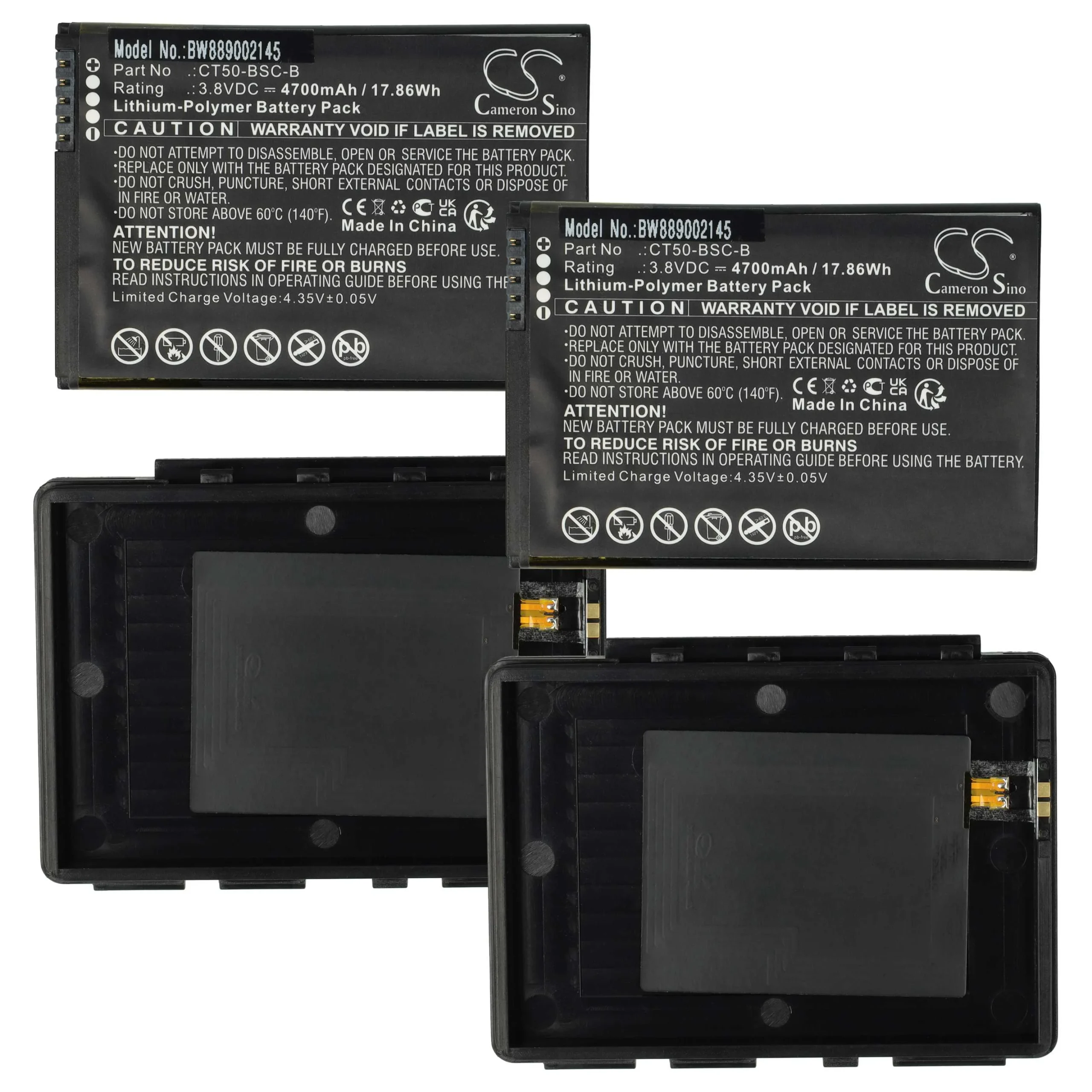 Batterie (2 pcs.) remplace Honeywell CT50-BSC-B, 318-055-018 pour ordinateur mobile PDA Honeywell - 4700mAh