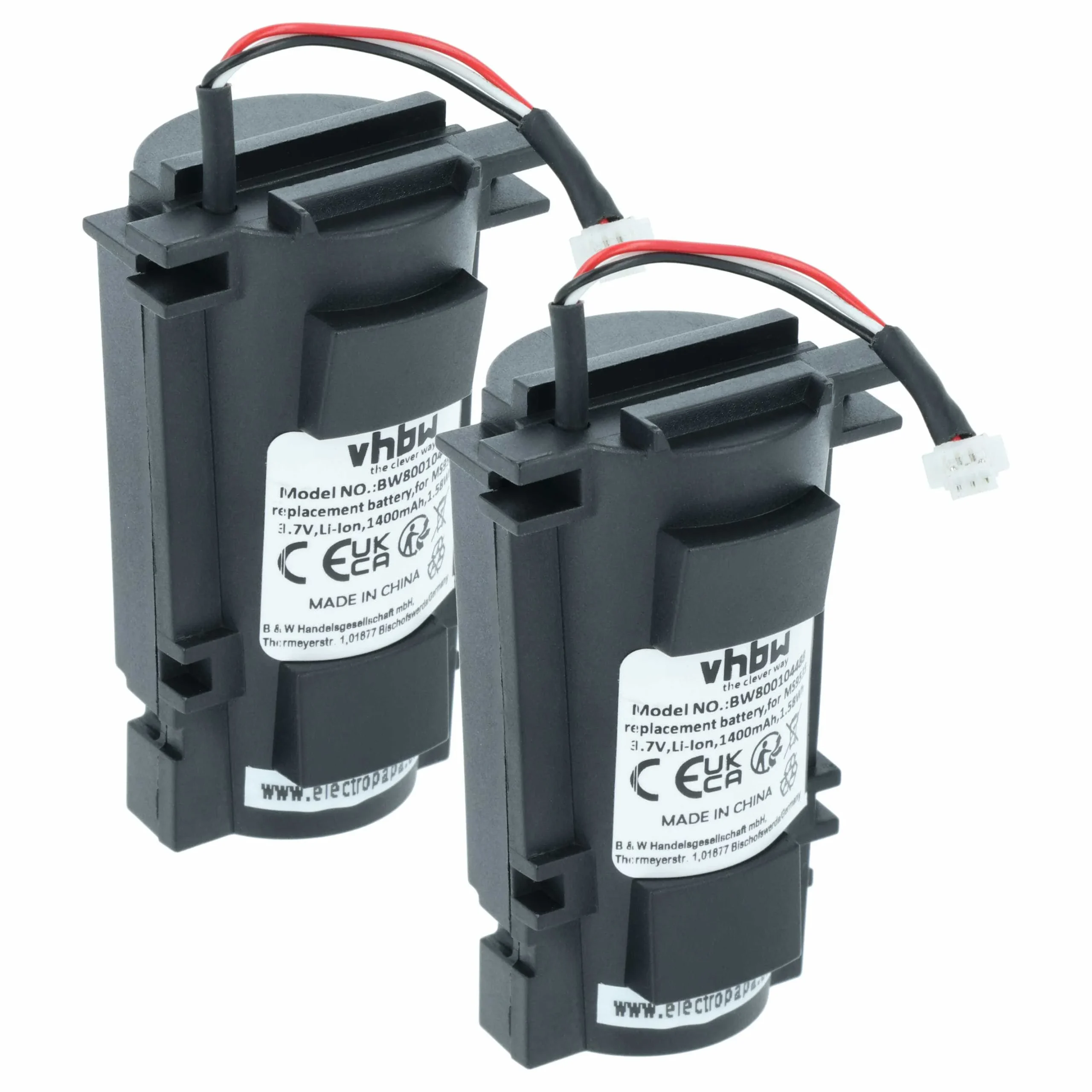 2x Batteries remplace 46-00518, 00-06260A, 46-46870 pour scanner de code-barre Metrologic - 1400mAh 3,7V
