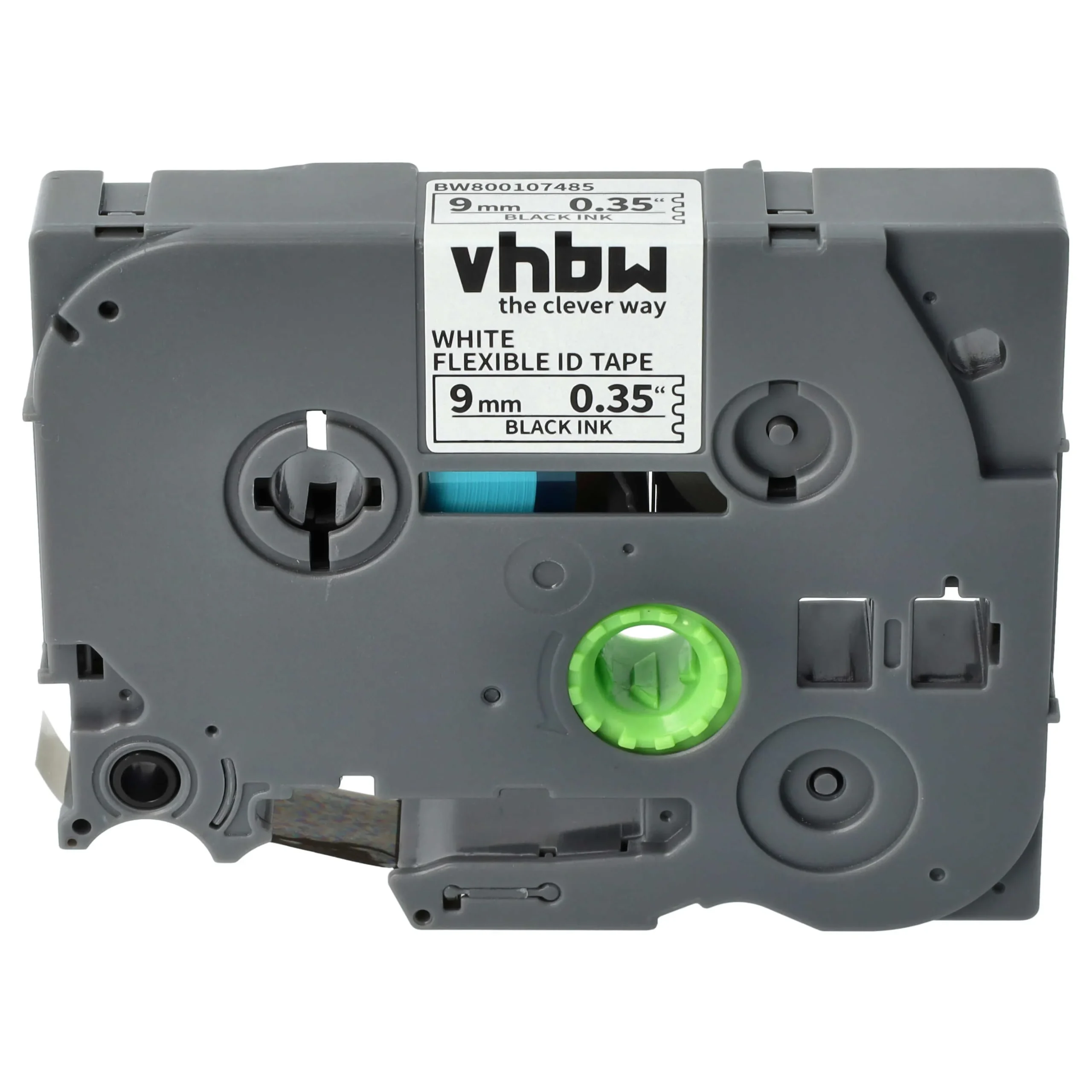 Cassette à ruban remplace Brother TZE-FX221, TZ-FX221 - 9mm lettrage Noir ruban Blanc, plastique, souple
