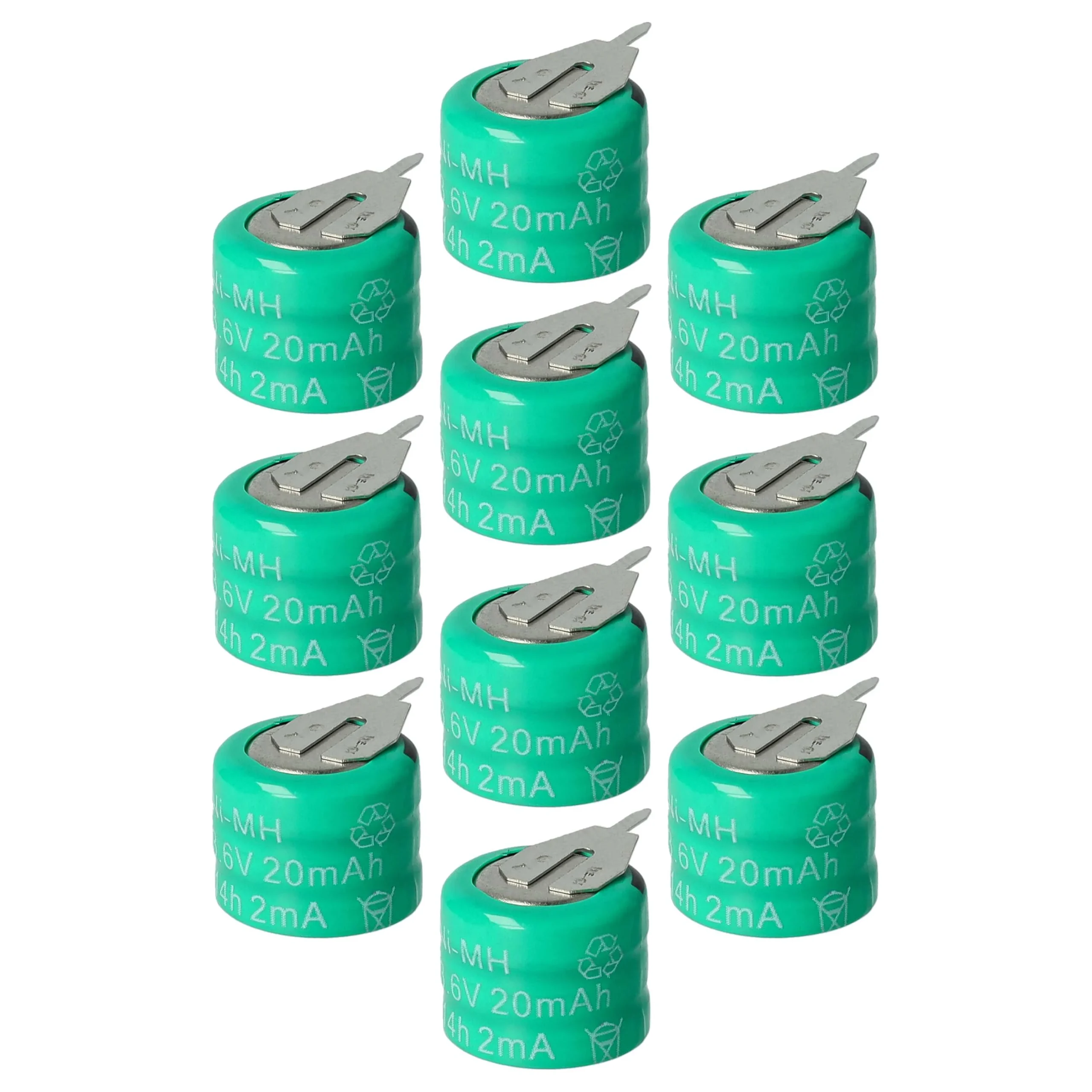 10x Piles bouton de type 3/V15H pour le modélisme et autres - 20mAh 3,6V NiMH