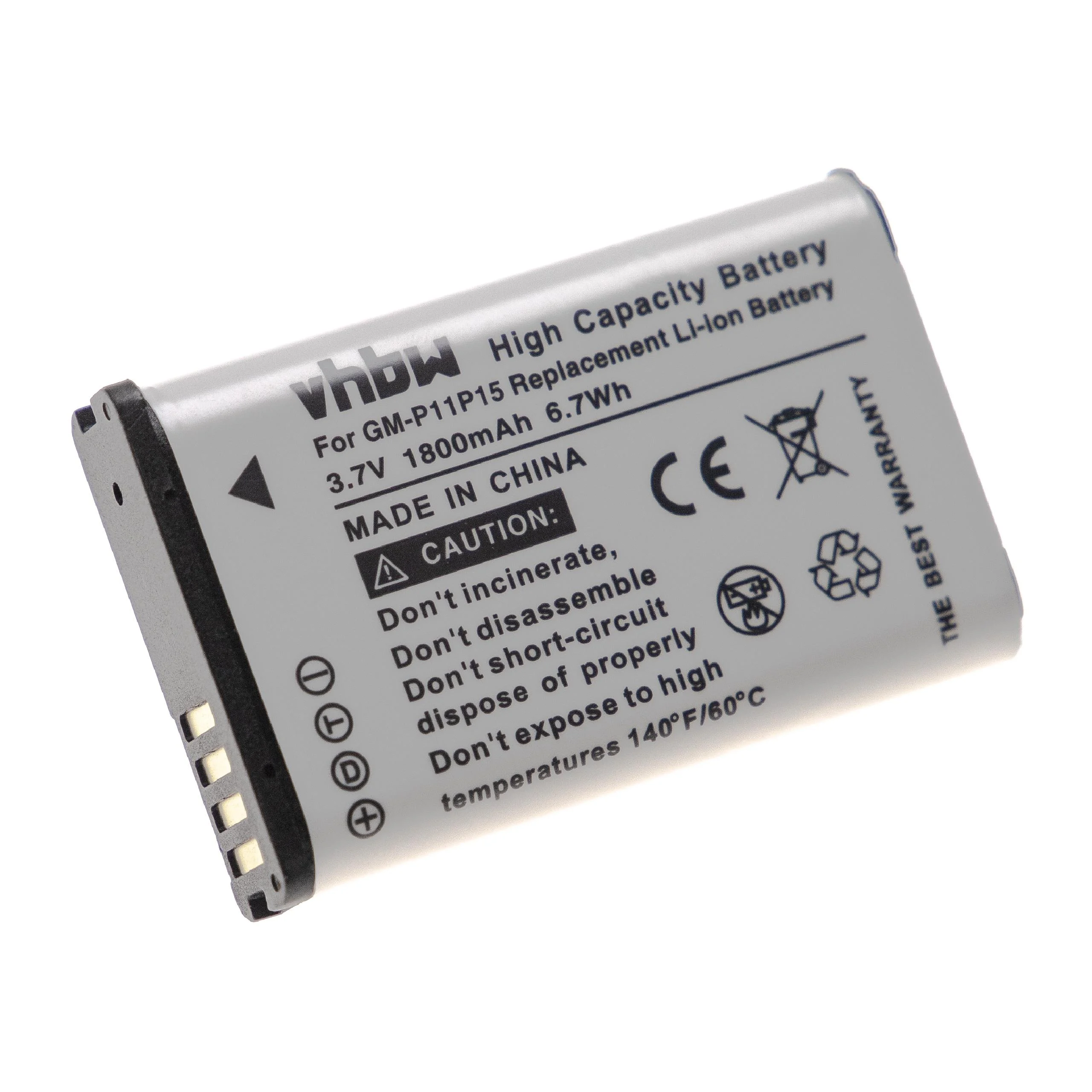 Batterie remplace Garmin 010-11599-00, 010-11654-03 pour navigation GPS Garmin - 1800mAh 3,7V Li-ion